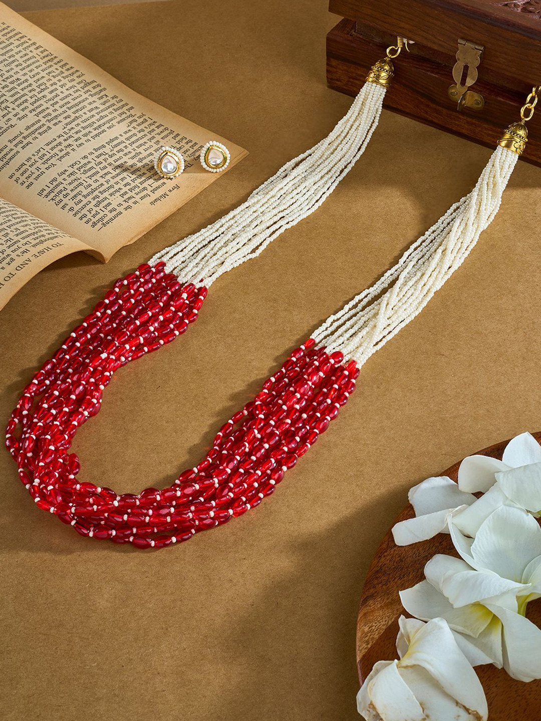 TEEJH Gold-Plated Bulbul Beaded Jewellery Set