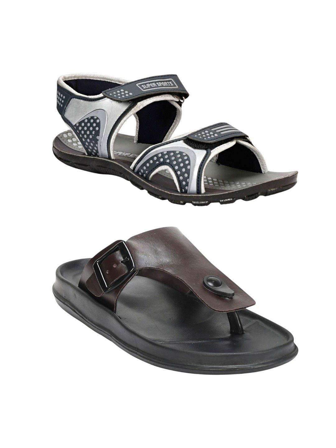 ORVAX Men Pack of 2 Sandals and Slippers