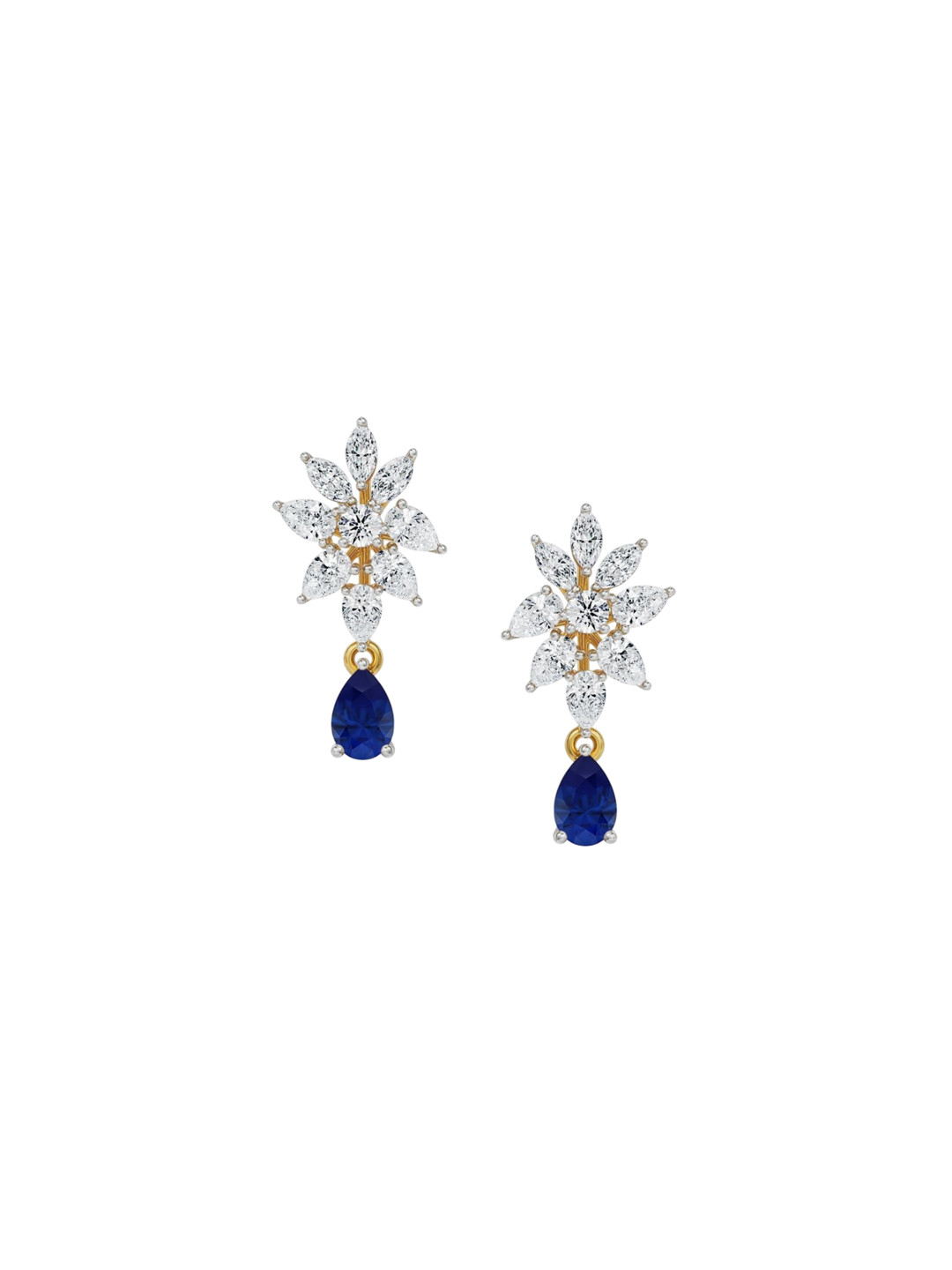 Emori Beautiful Blue Lab Diamond Earring in 18KT Gold