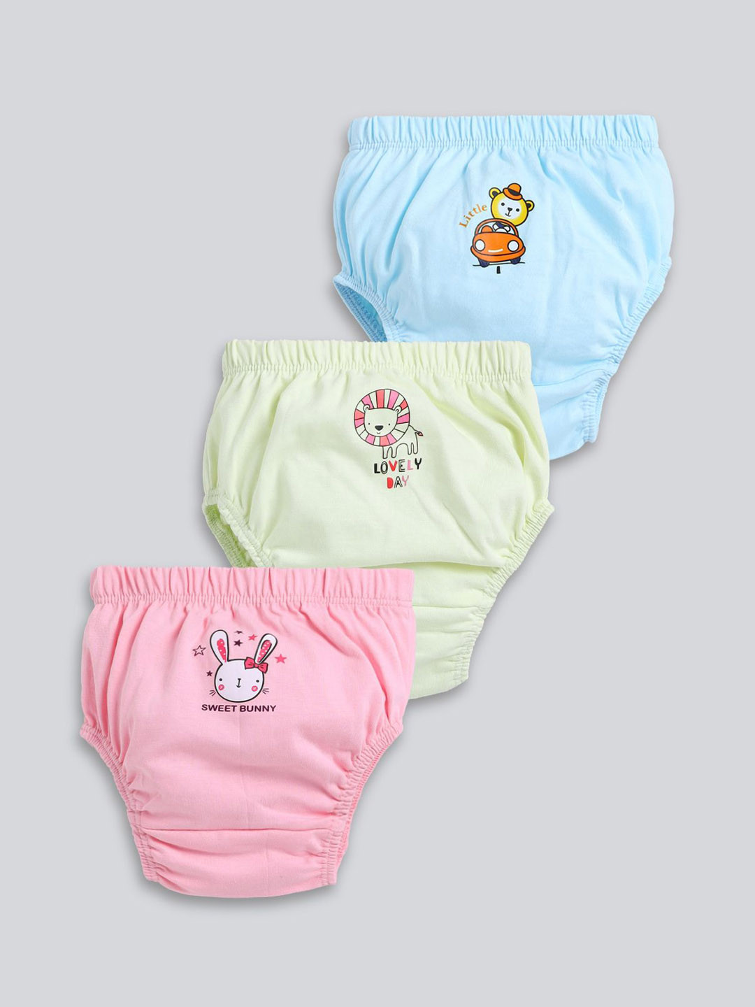 MooNKids Kids Pack Of 3 Printed Pure Cotton Basic Bloomers R1-MK_Bloomer_39