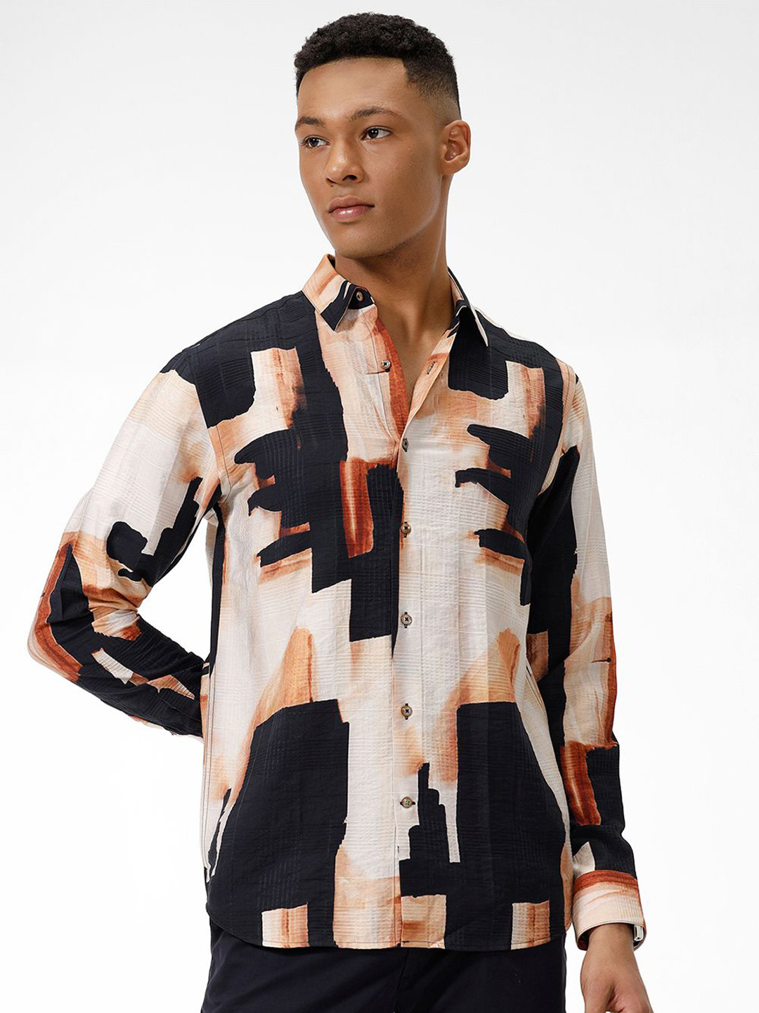 The Collection Men Classic Opaque Printed Casual Shirt
