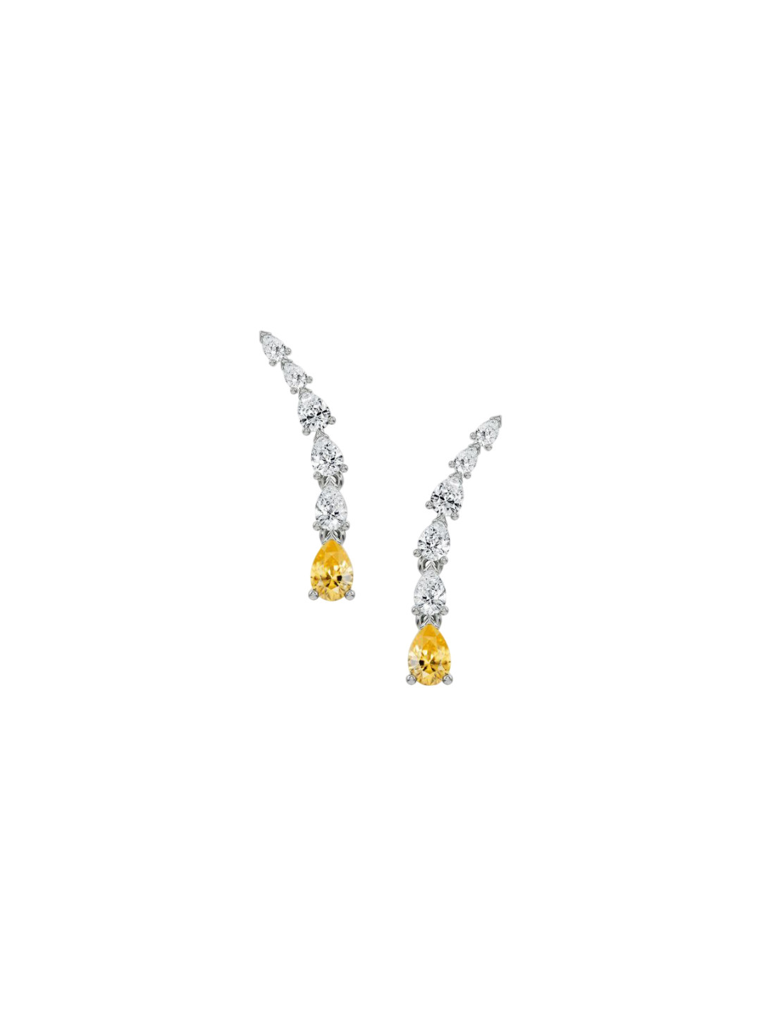 Emori Pear Cut Ear Climbers Lab Diamond Earring in 18KT Gold