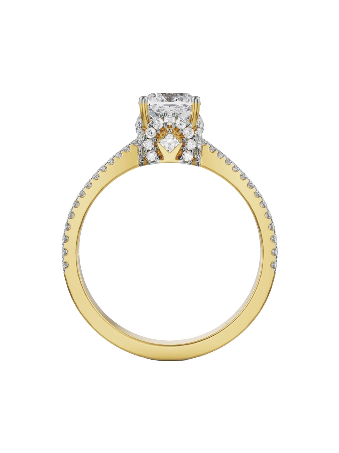 Emori Cushion Cut Engagement Lab Diamond in 14KT Gold Ring