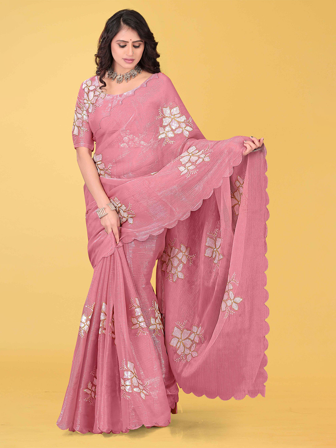 Avirat Designer Studio Floral Embroidered Bollywood Georgette Saree