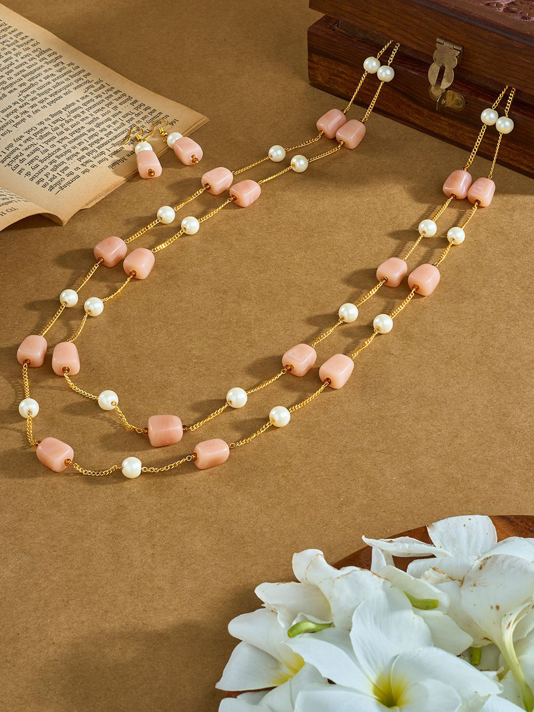 TEEJH Gold-Plated Drashti Beaded Jewellery Set