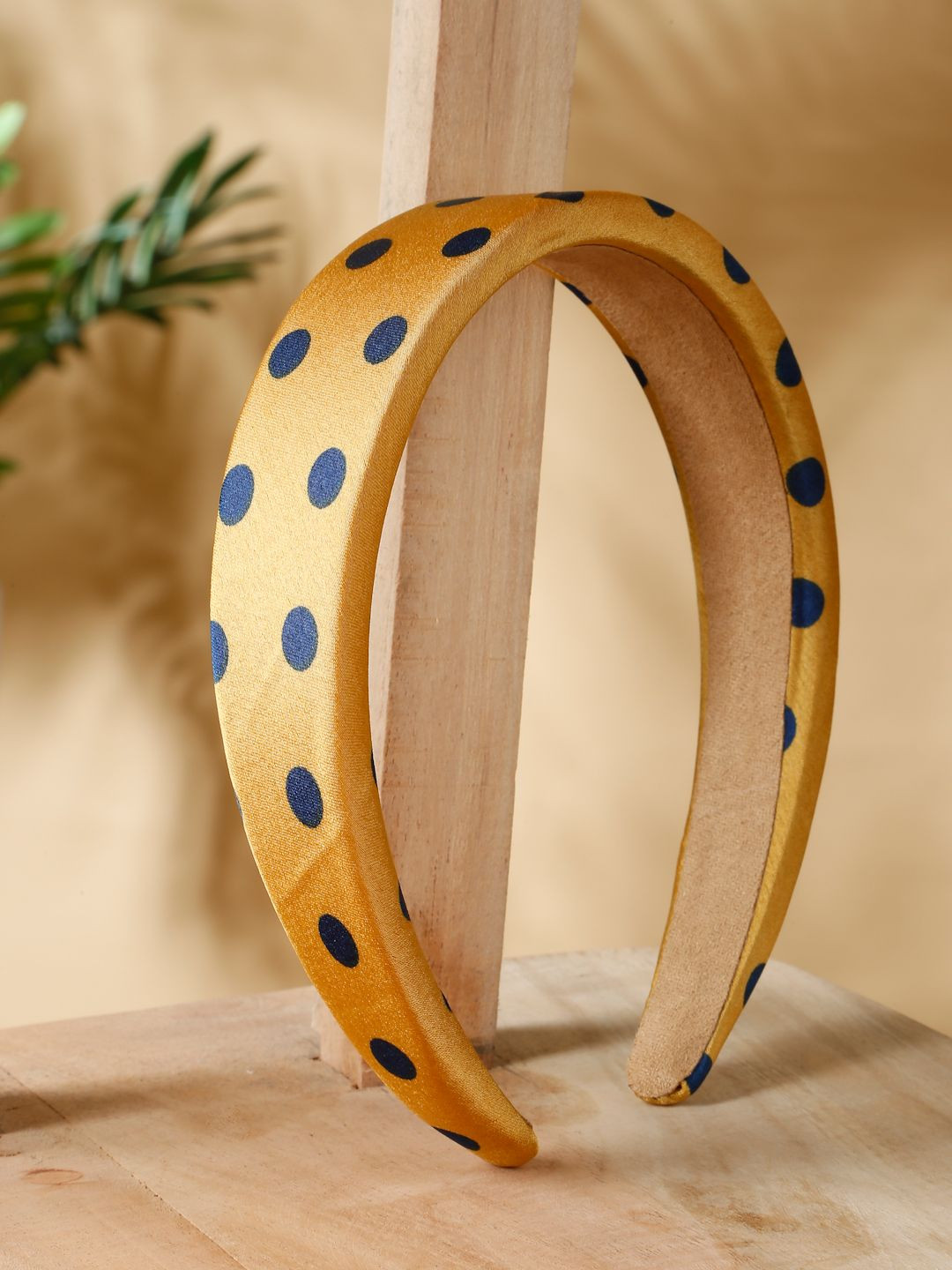 Stoln Women Yellow and Blue Polka Dot Hairband