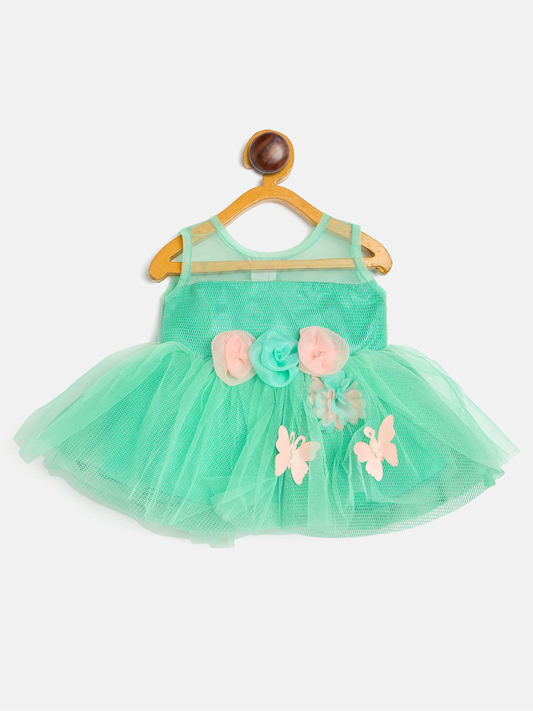 Camey Print Net Fit & Flare Dress