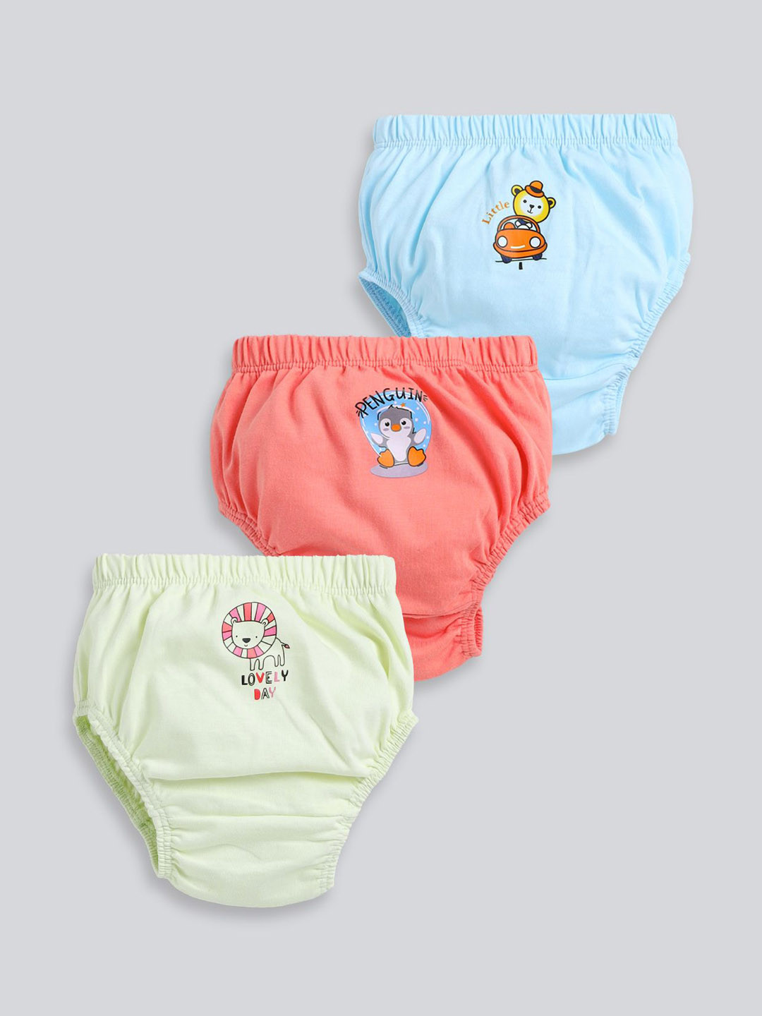 MooNKids Kids Pack Of 3 Printed Pure Cotton Basic Bloomers R1-MK_Bloomer_35