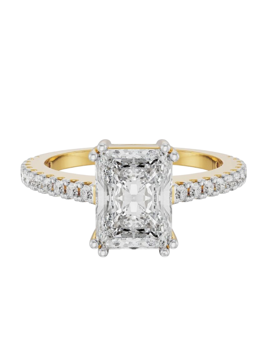 Emori Radiant Cut Engagement Lab Diamond Ring in 18KT Gold