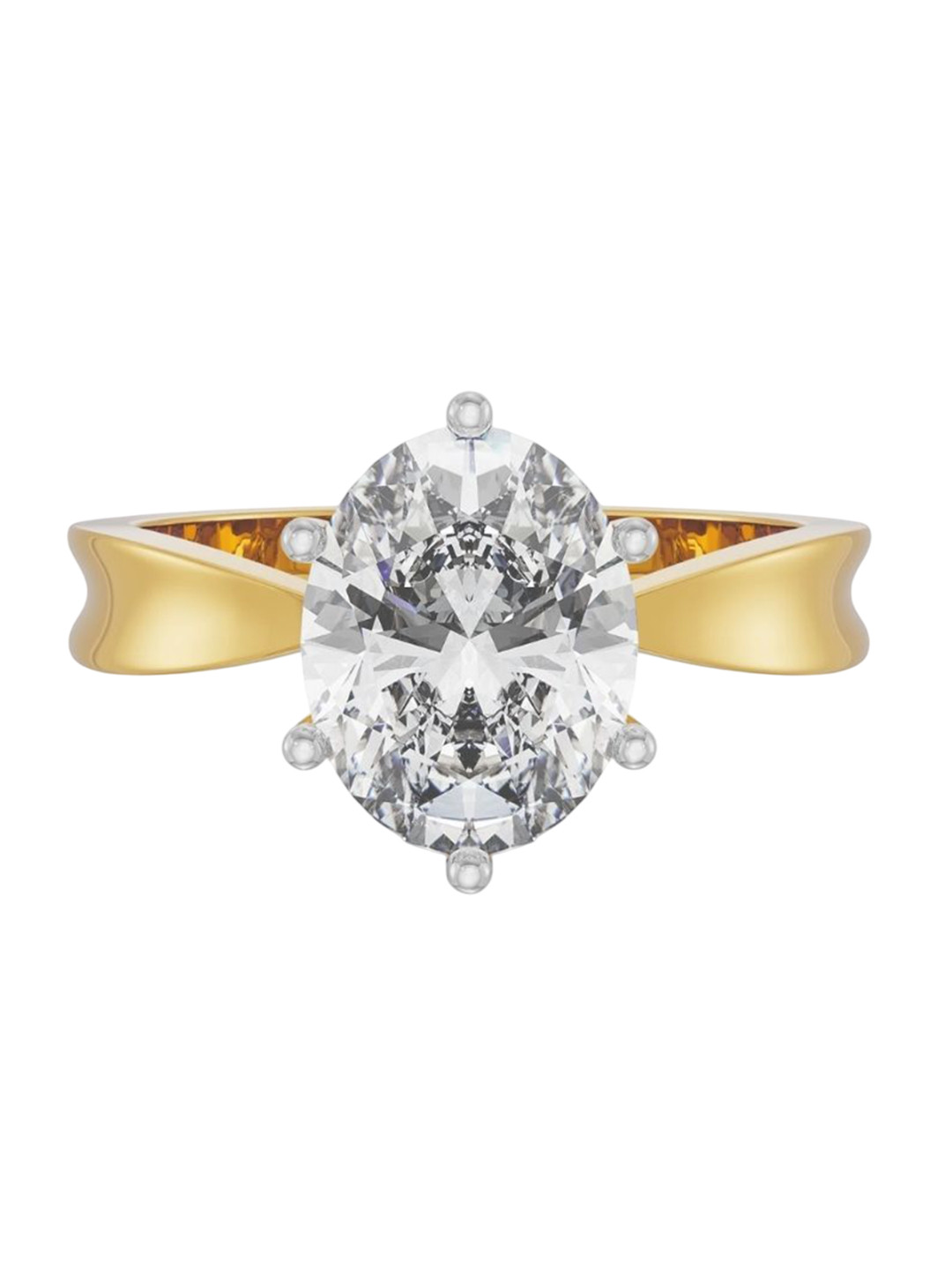 Emori Oval Solitaire Engagement Lab Diamond Ring in 18KT Gold