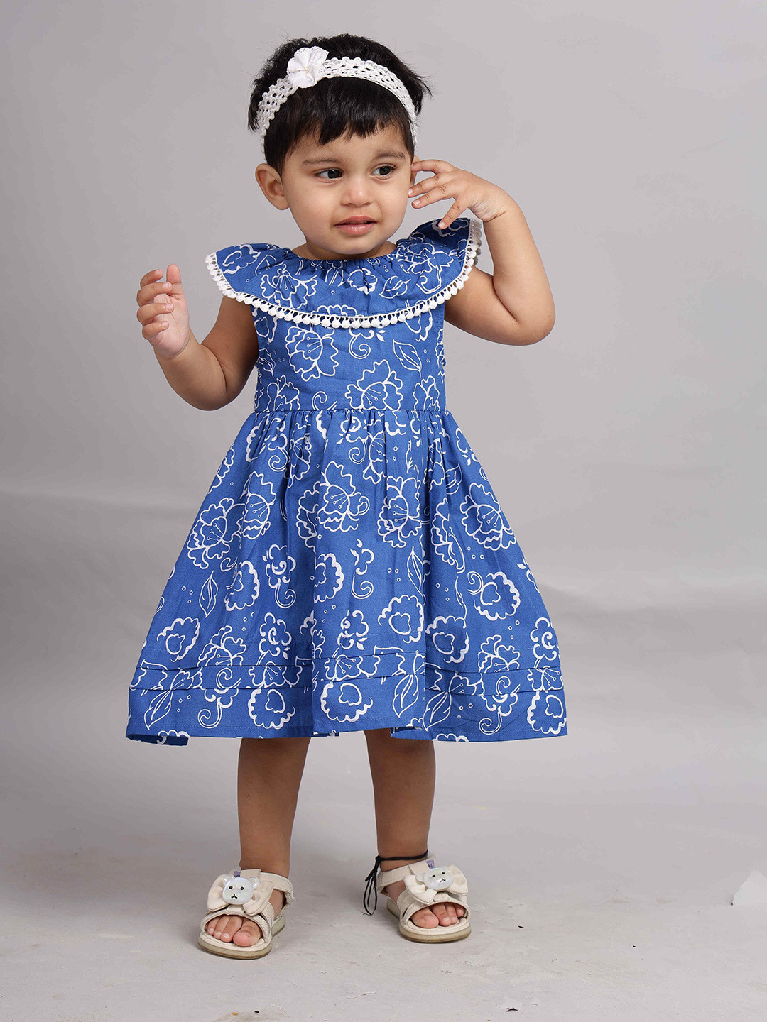 Nature Nook Kids Floral Print Fit & Flare Midi Dress