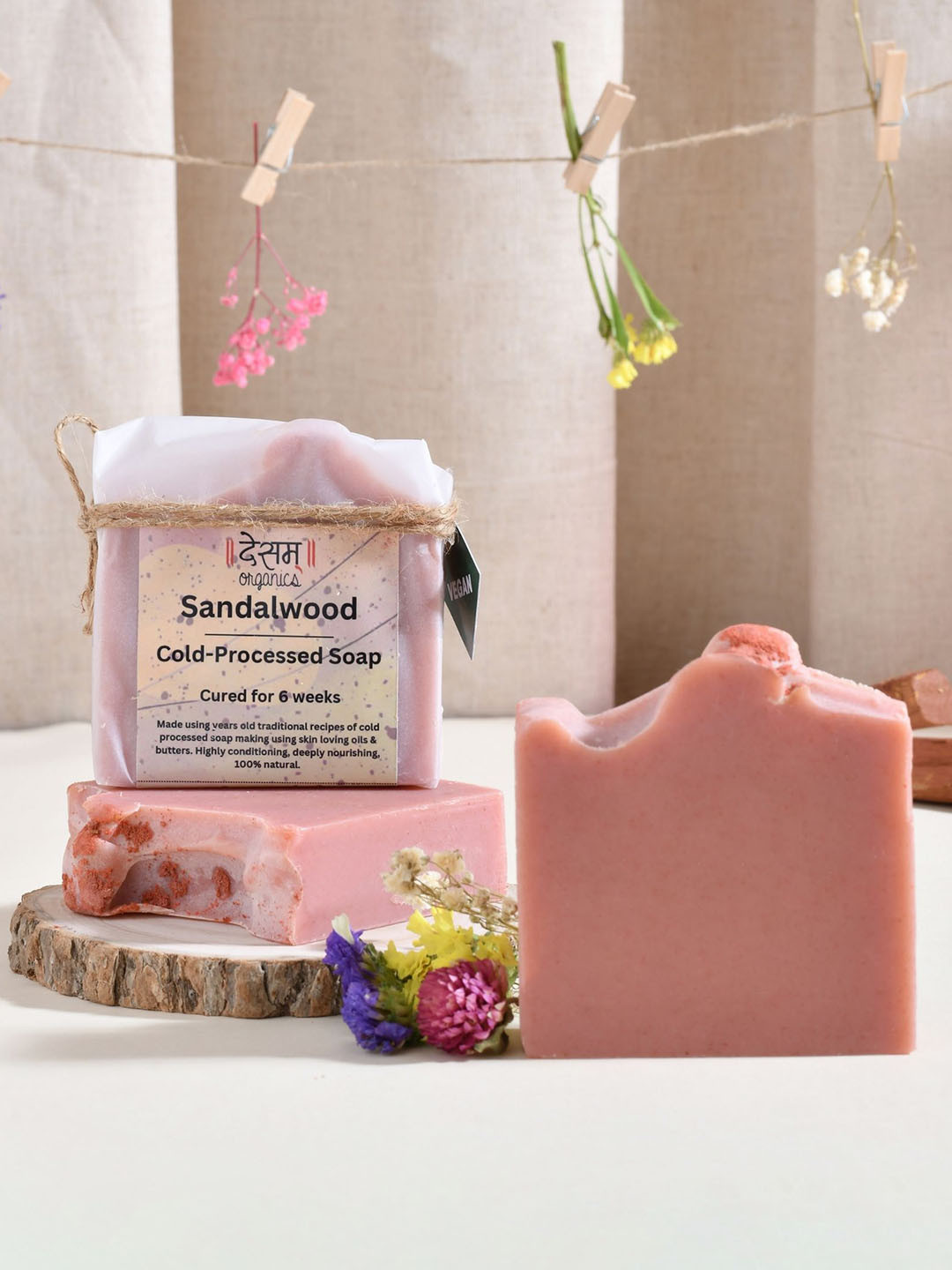 Desam Organics Sandalwood Cold Process Ayurvedic Soap- 100 g