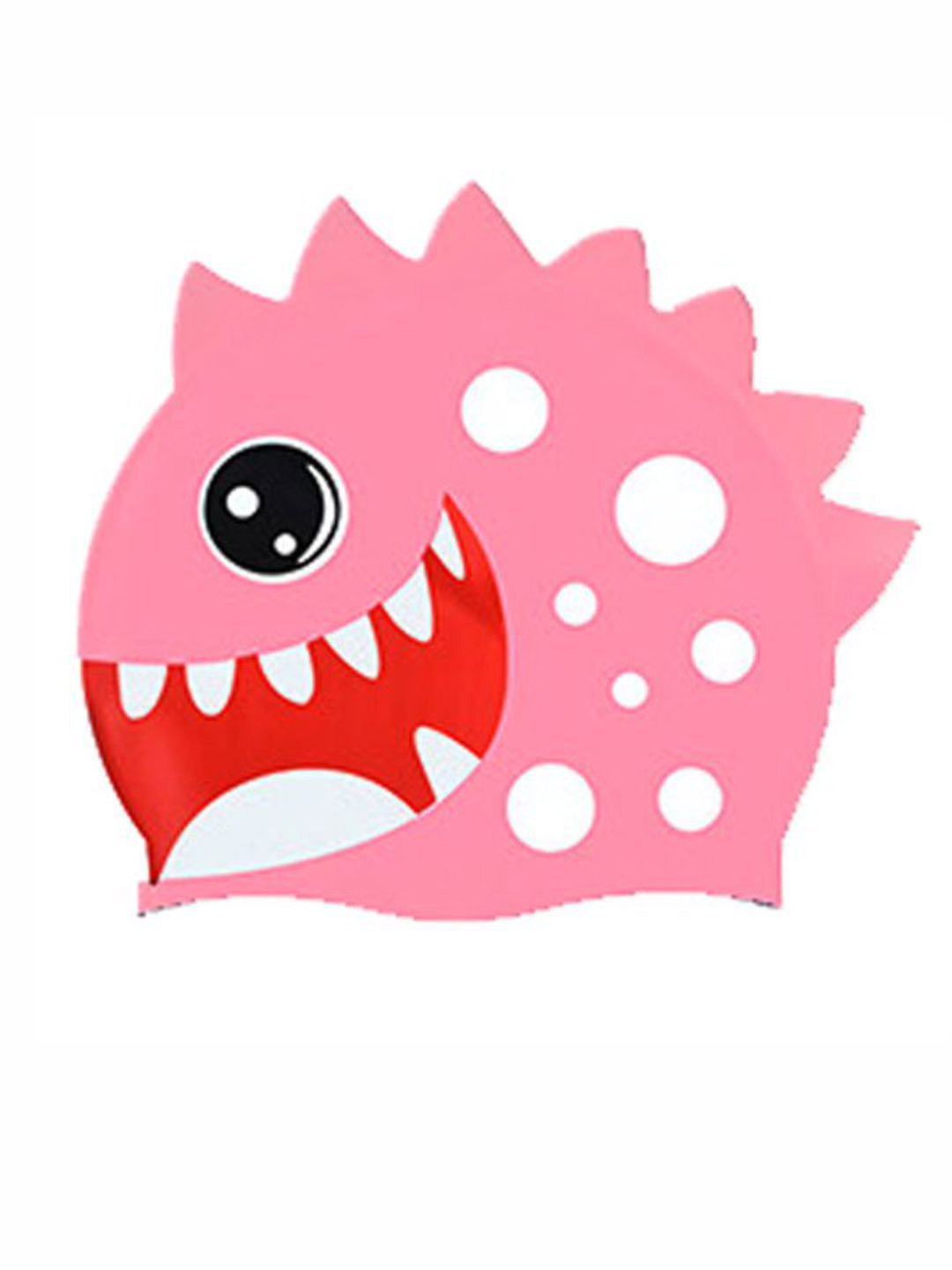 Little Surprise Box LLP Kids 3d White Polka Pink Silicone Swim Cap