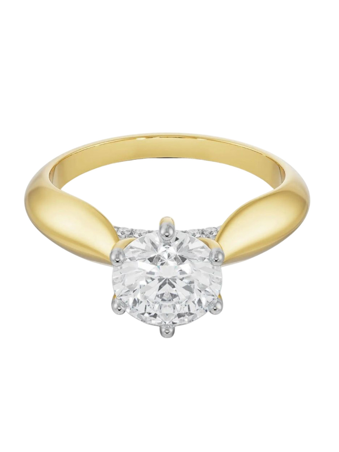 Emori Luna Round Solitaire Lab Diamond Ring in 18KT Gold