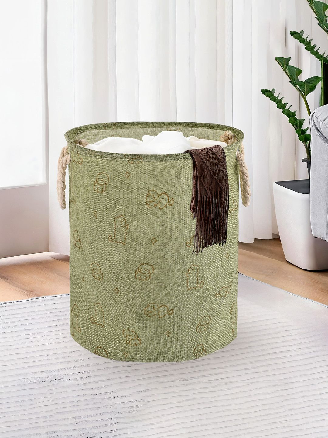 Aura Green Foldable Washing Clothes Laundry Basket