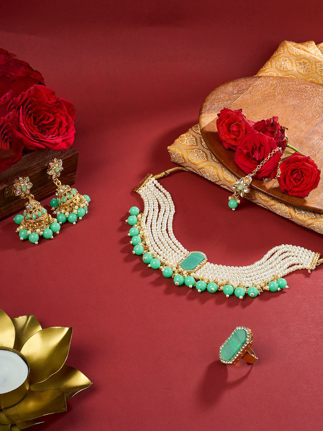 TEEJH Nivisha Gold-Plated Beaded Jewellery Set