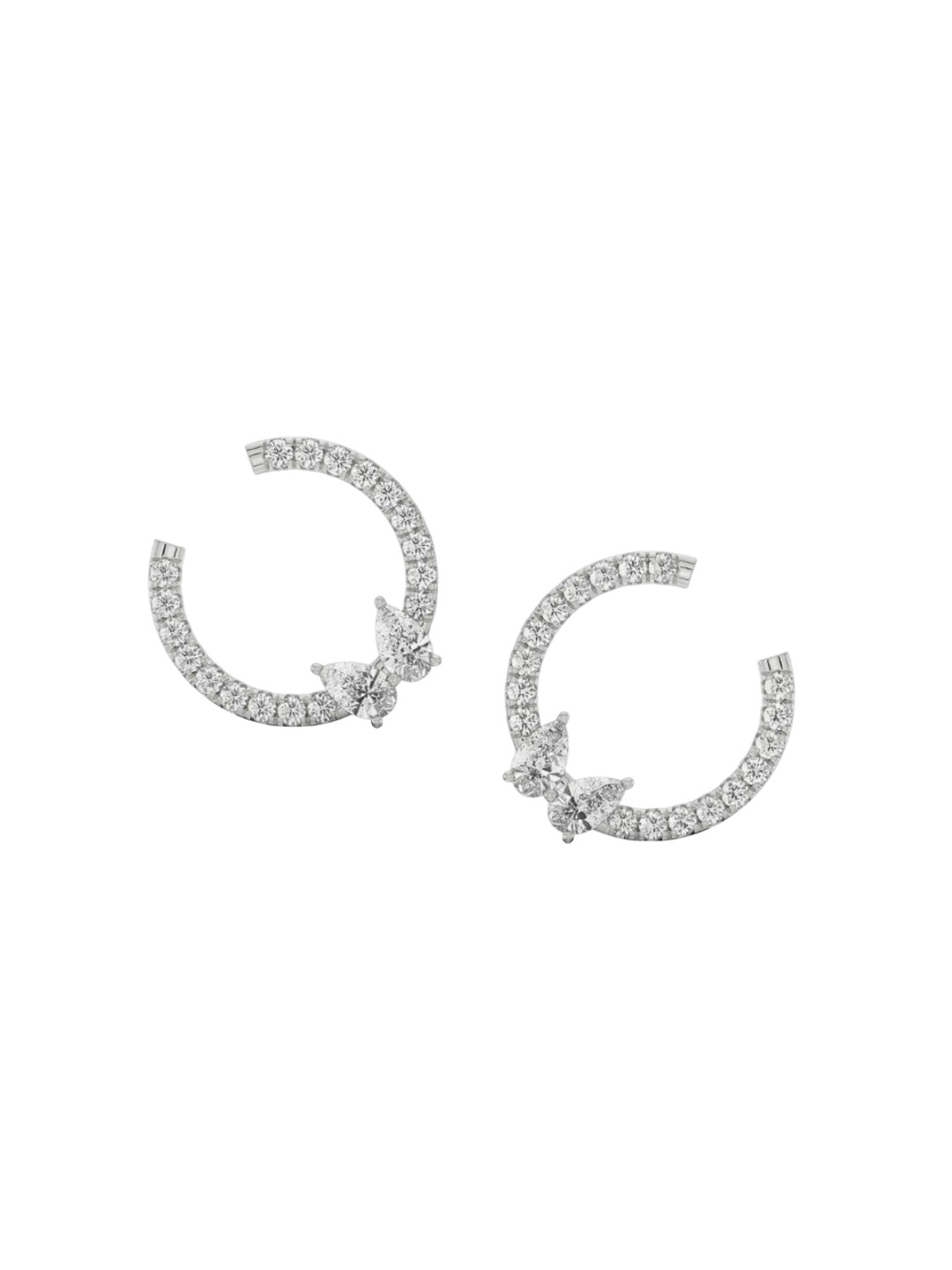 Emori Pretty Pear Hoops Lab Diamond Earring in 18KT Gold