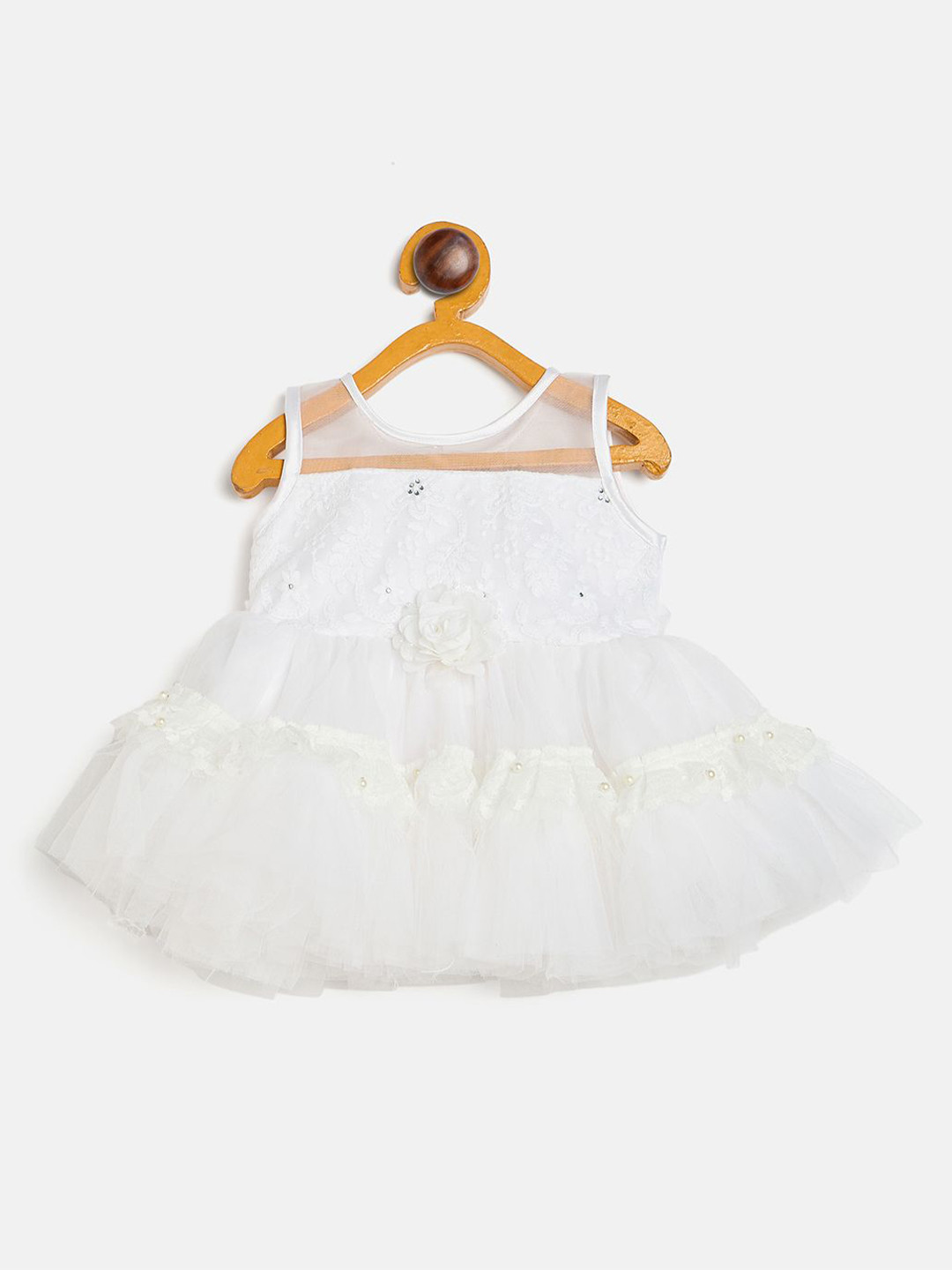 Camey Print Net Fit & Flare Dress