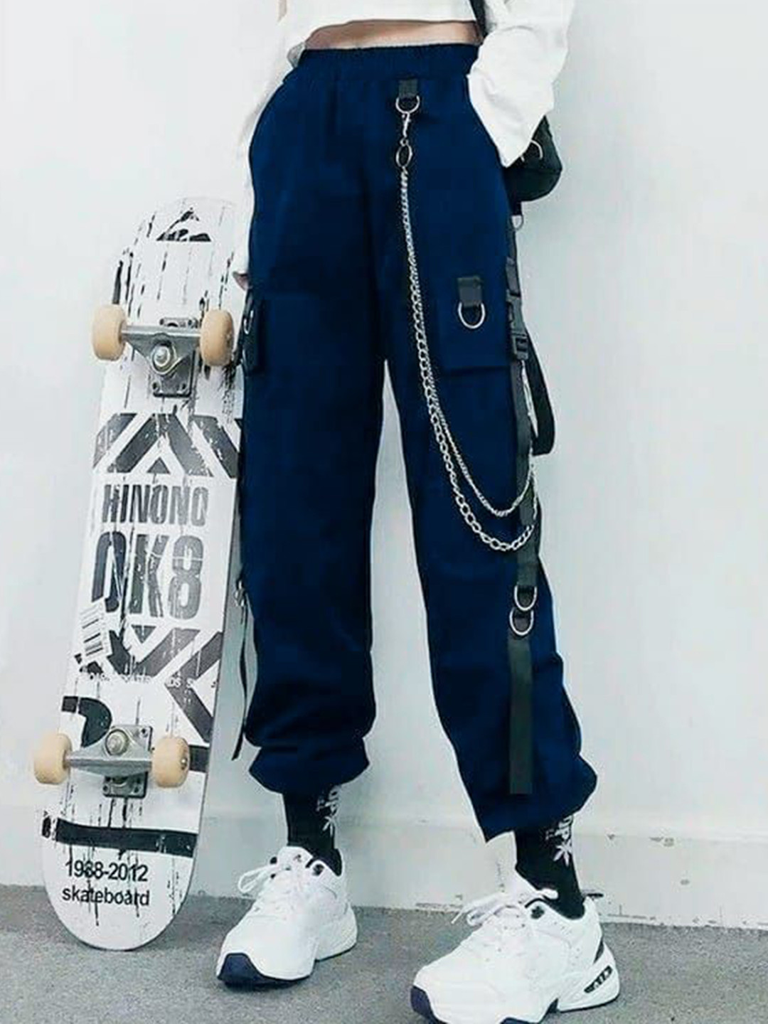 HIGH BUY Women Relaxed Loose Fit High-Rise Joggers