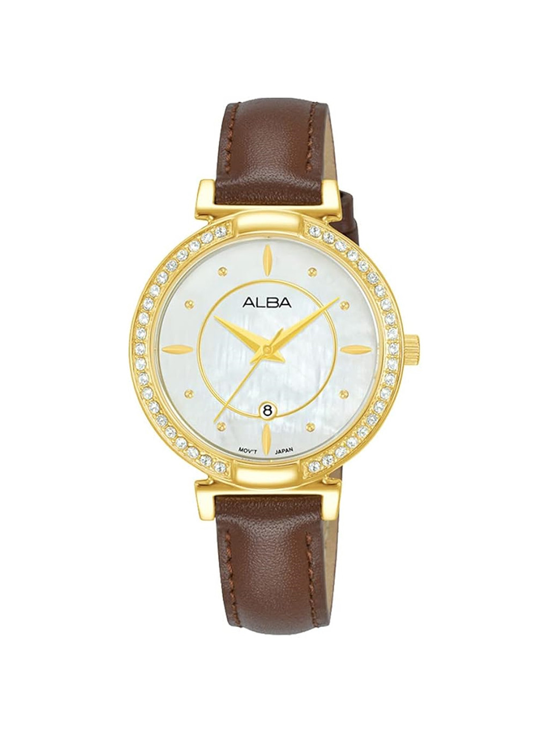 Alba by seiko White & Gold Mother Of Pearl Watch AH7BF8X1