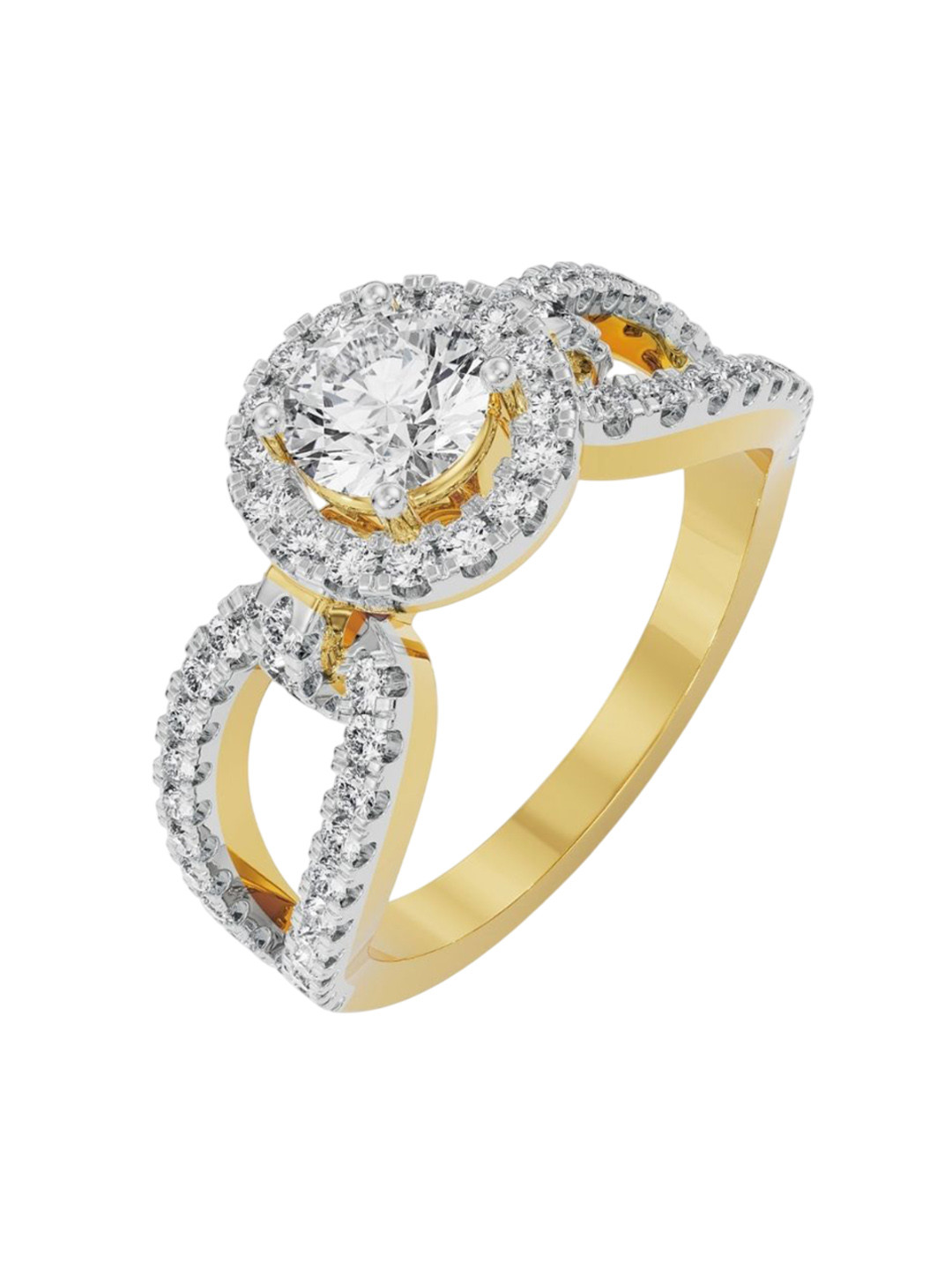 Emori Hailey Hoop Engagement Lab Diamond in 14KT Gold Ring
