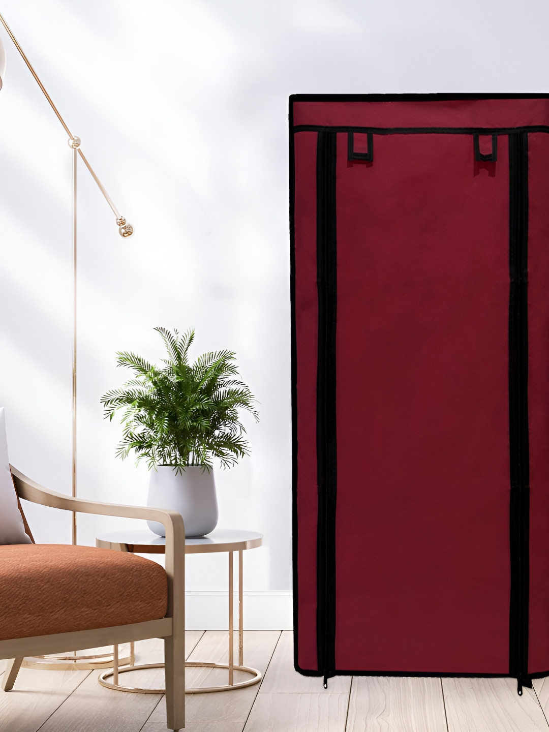 Rmerchants Maroon & Black 9 Layers Shoe-Rack Protective Cover