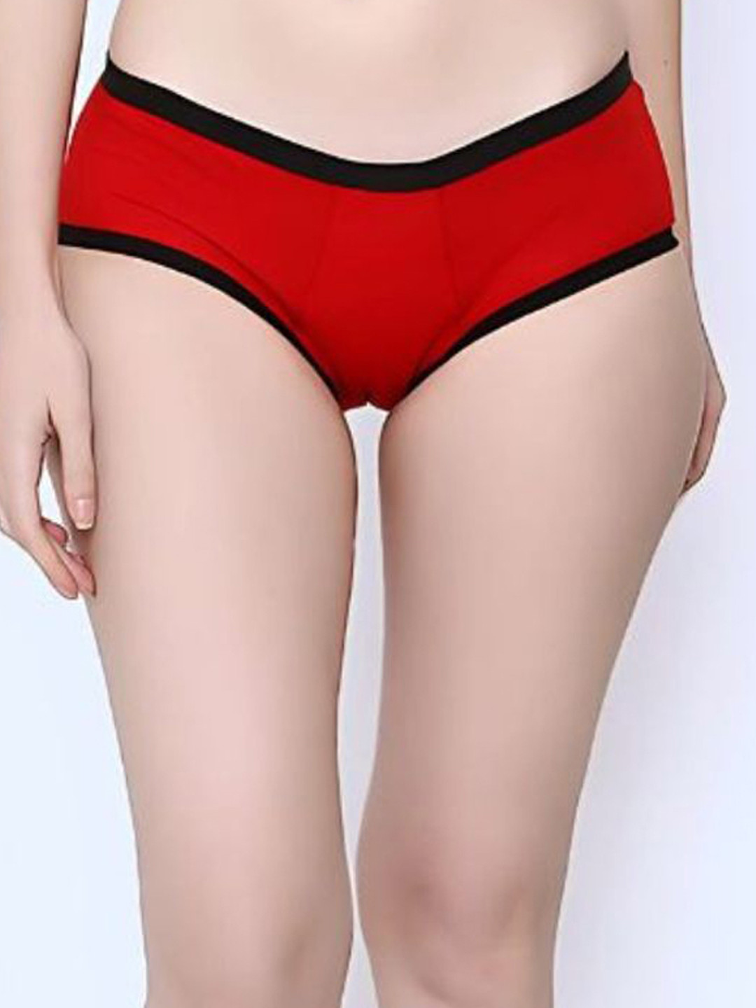 Sizi Women Mid-Rise Washable All Day Protection Leakproof Cotton Period Panty XS Red