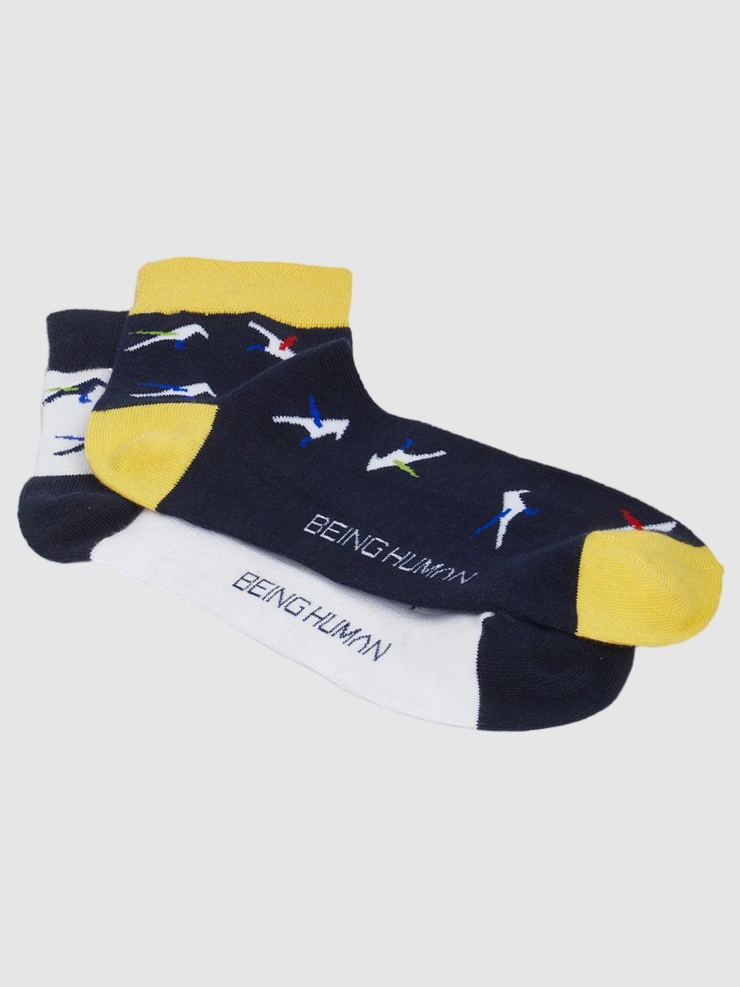 Being Human Men Pack Of 2 Patterned Above Ankle-Length Socks
