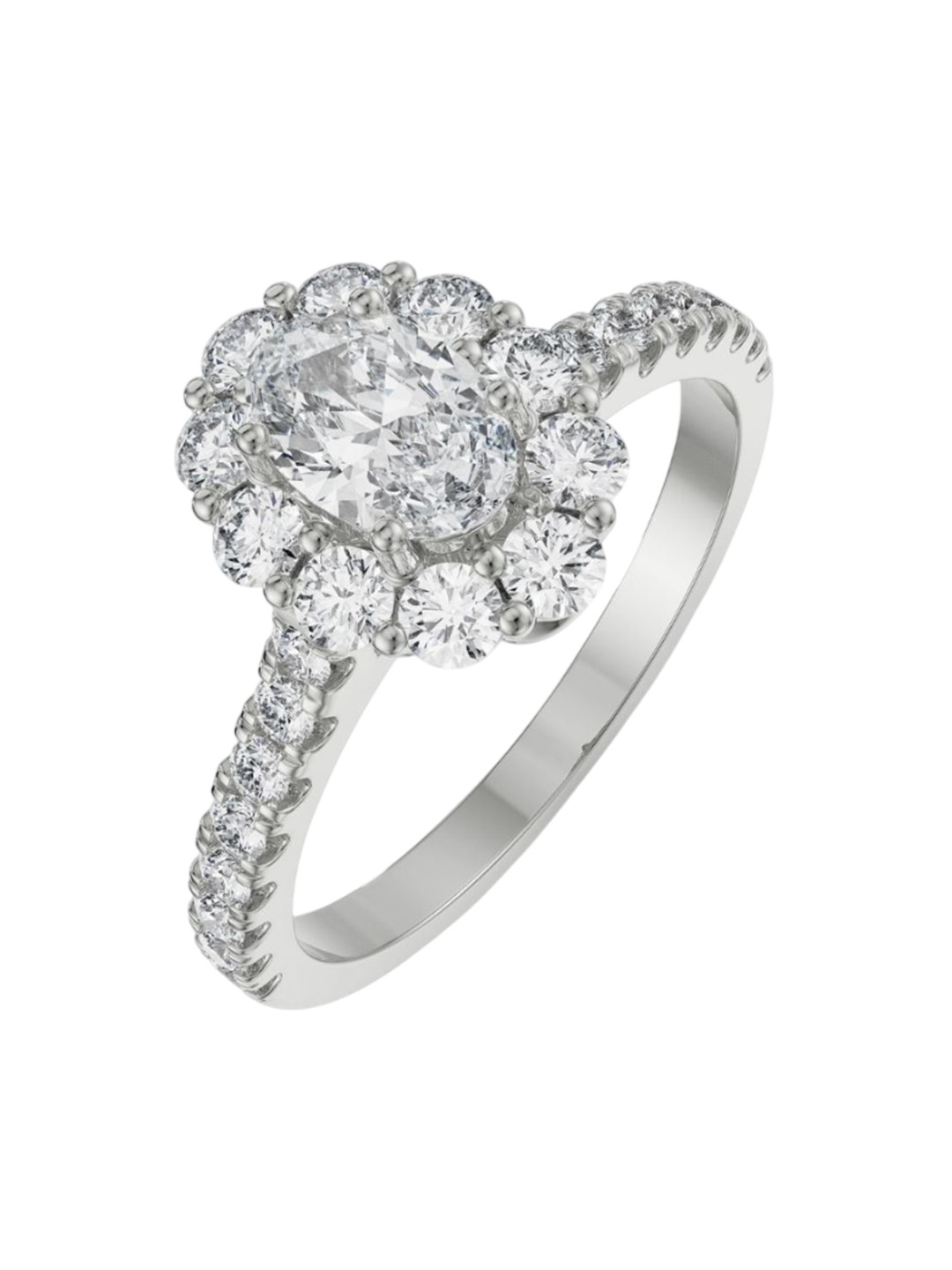 Emori Floral Halo Engagement Lab Diamond in 14KT Gold Ring