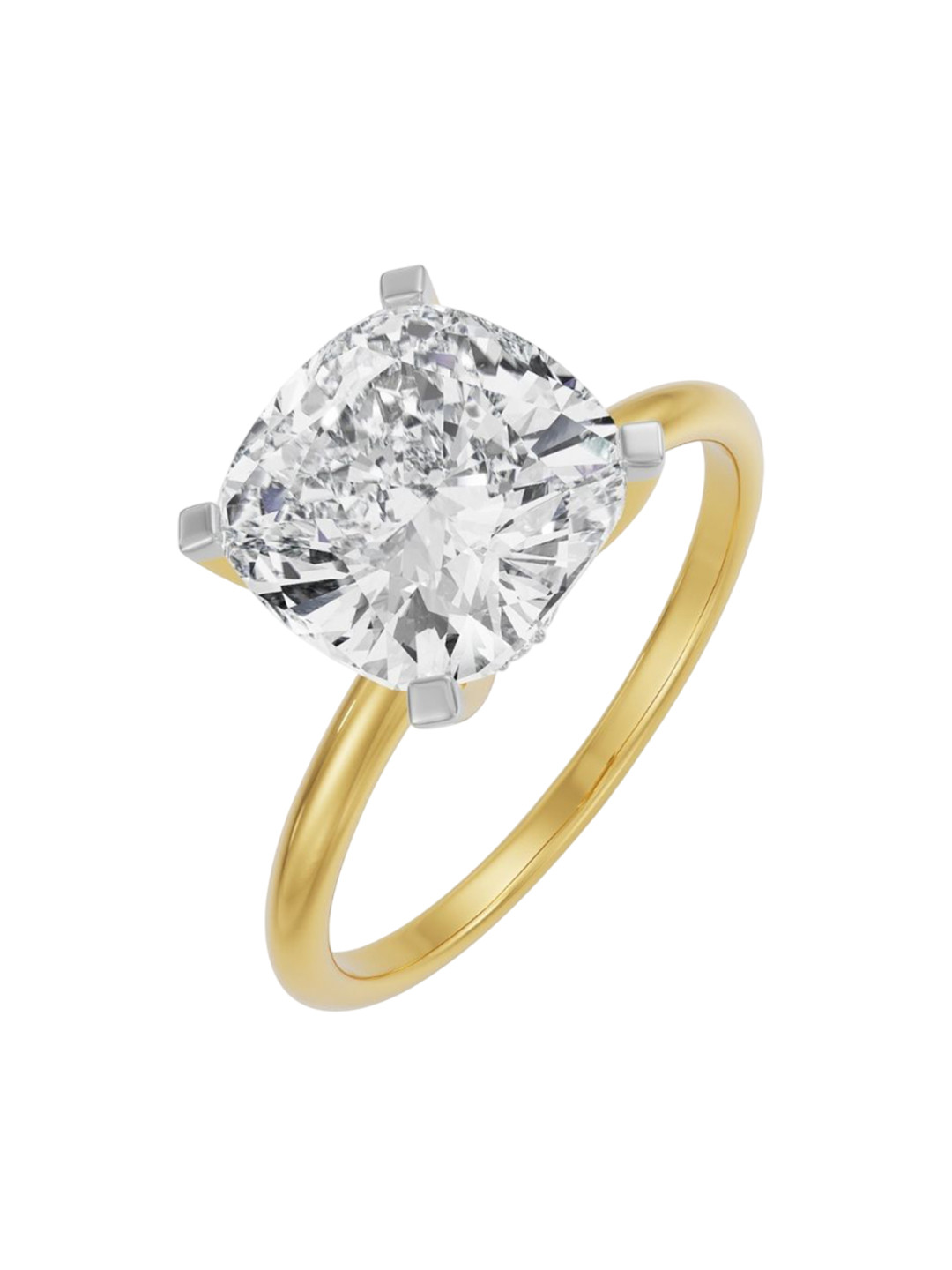Emori Solitaire Cushion Cut Engagement Lab Diamond in 14KT Gold Ring