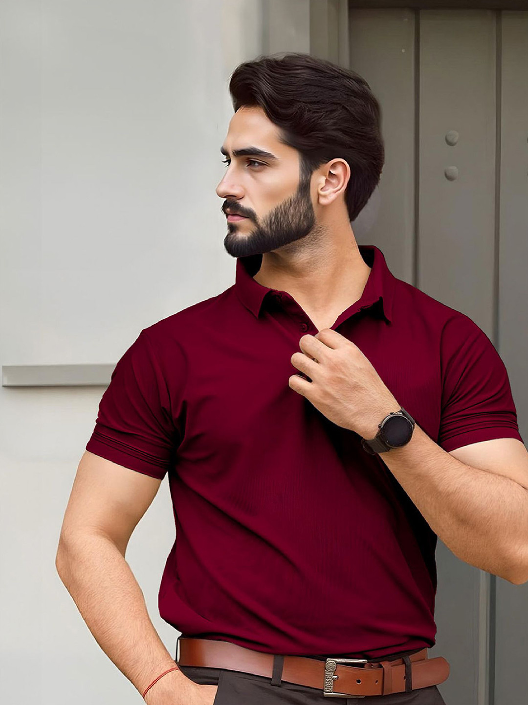 FREECULTR Men Classic Maroon Polo T-Shirt