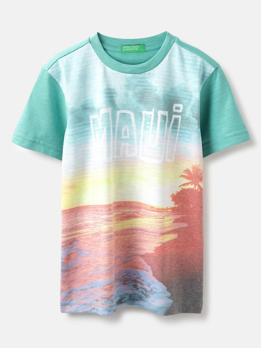 United Colors of Benetton Boys Striped Raw Edge T-shirt