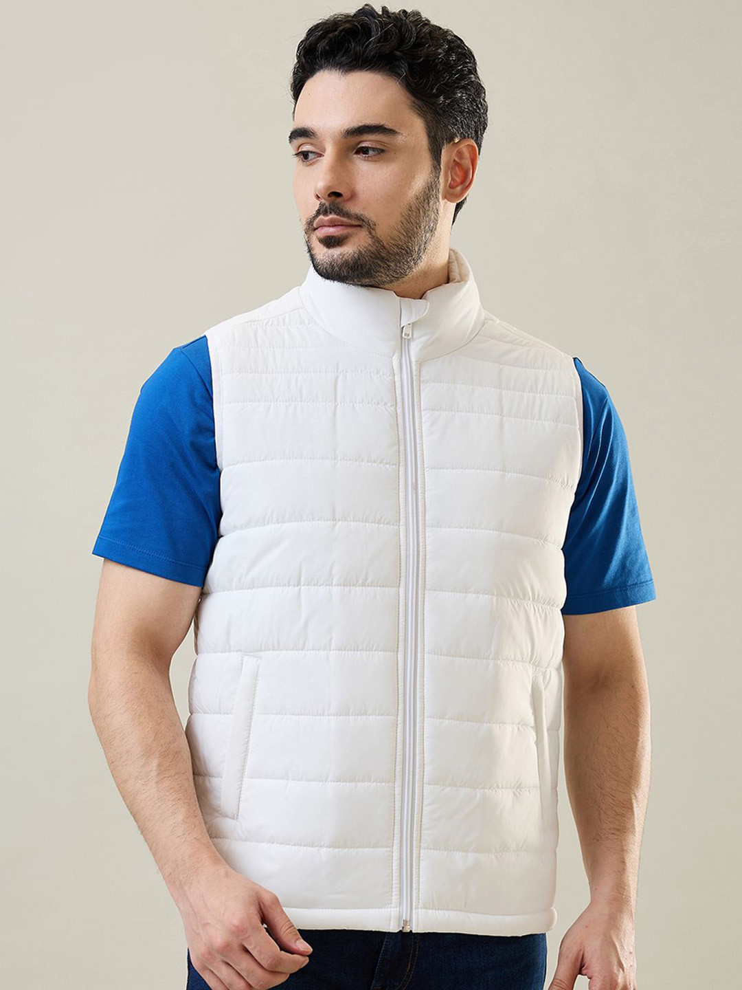 TIM PARIS Men Camouflage Quilted Jacket