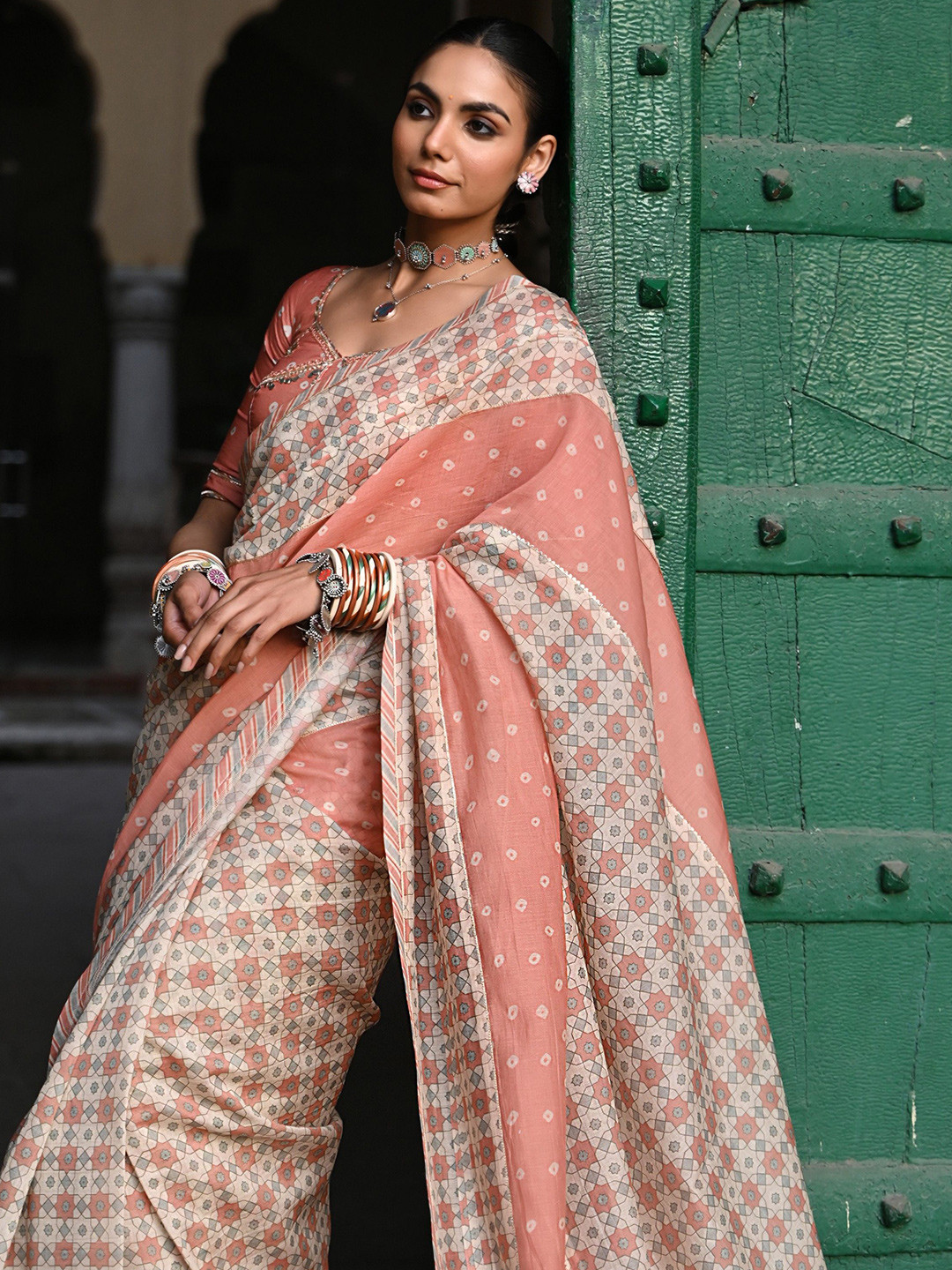 Baise Gaba Floral Silk Blend Chanderi Saree