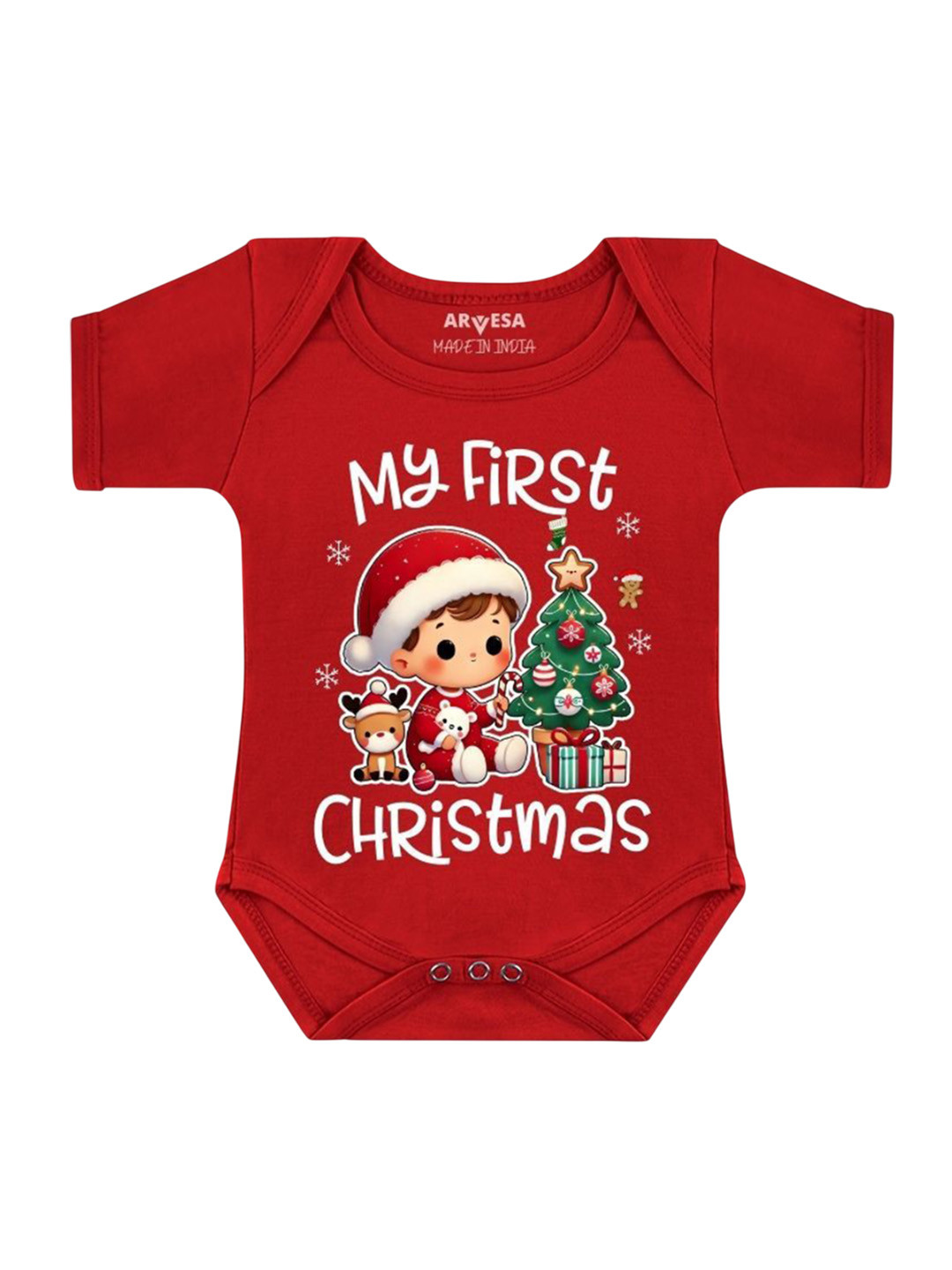 Arvesa Infants My First Christmas Printed Bodysuit