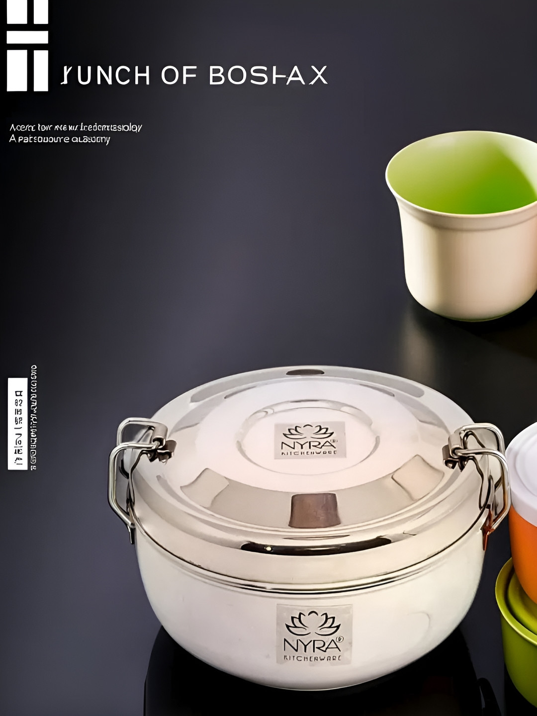 Nyra Kitchenware Stylish Durable Convenient Stainless Steel Lunch Box With Spoon & Fork