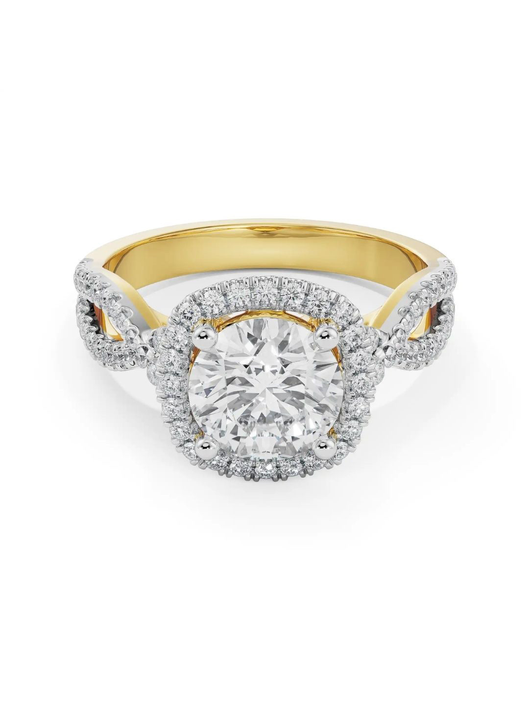 Emori Round Infinity Lab Diamond Ring in 18KT Gold