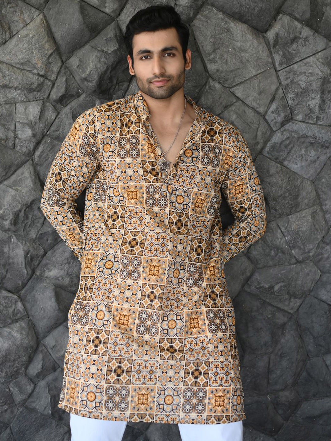 Style Matters Men Ethnic Motifs Printed Indie Prints Pure Cotton Kurta