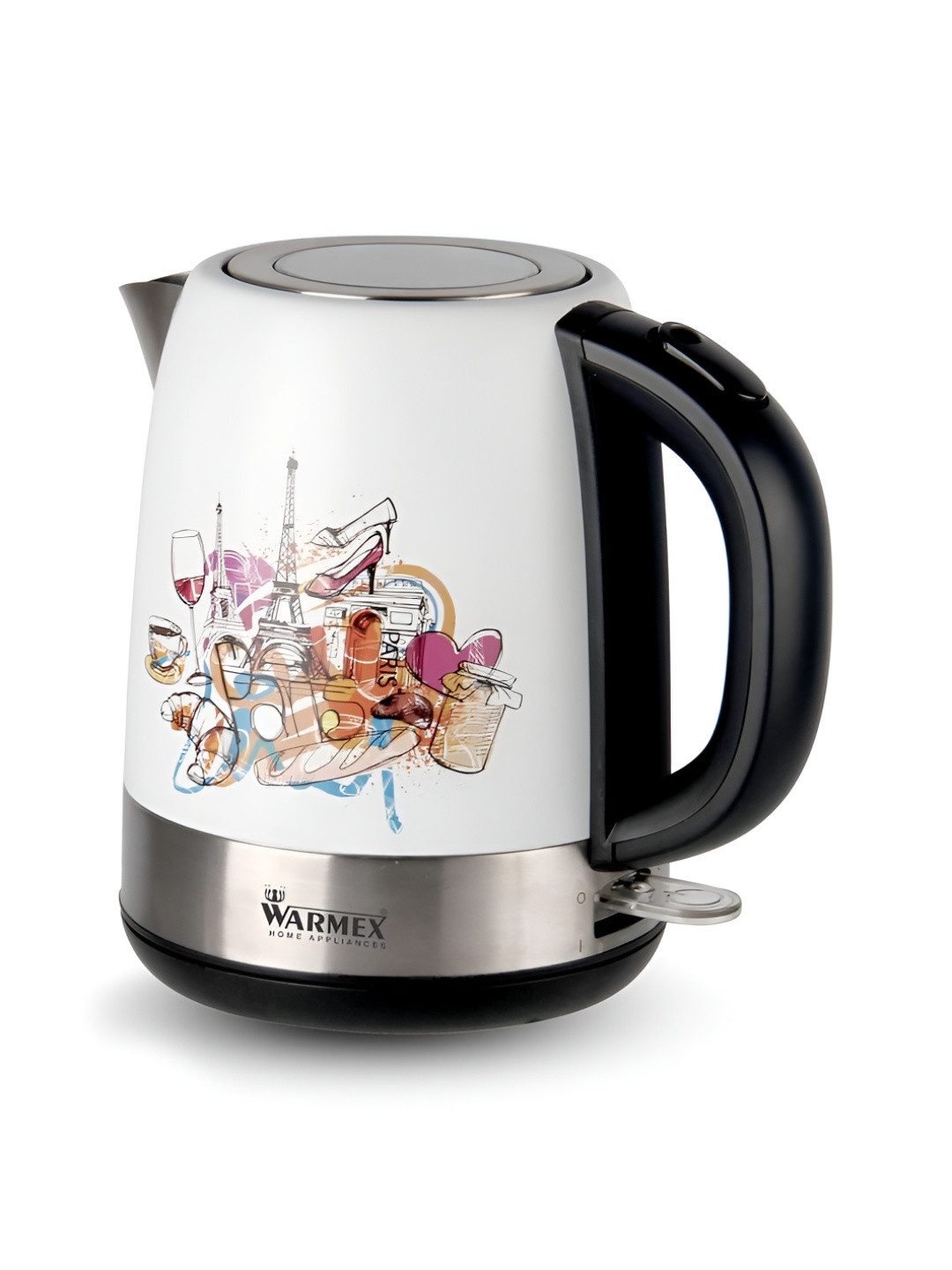 Warmex Home Appliances Black Printed Stainless Steel Easy to Clean Kettle