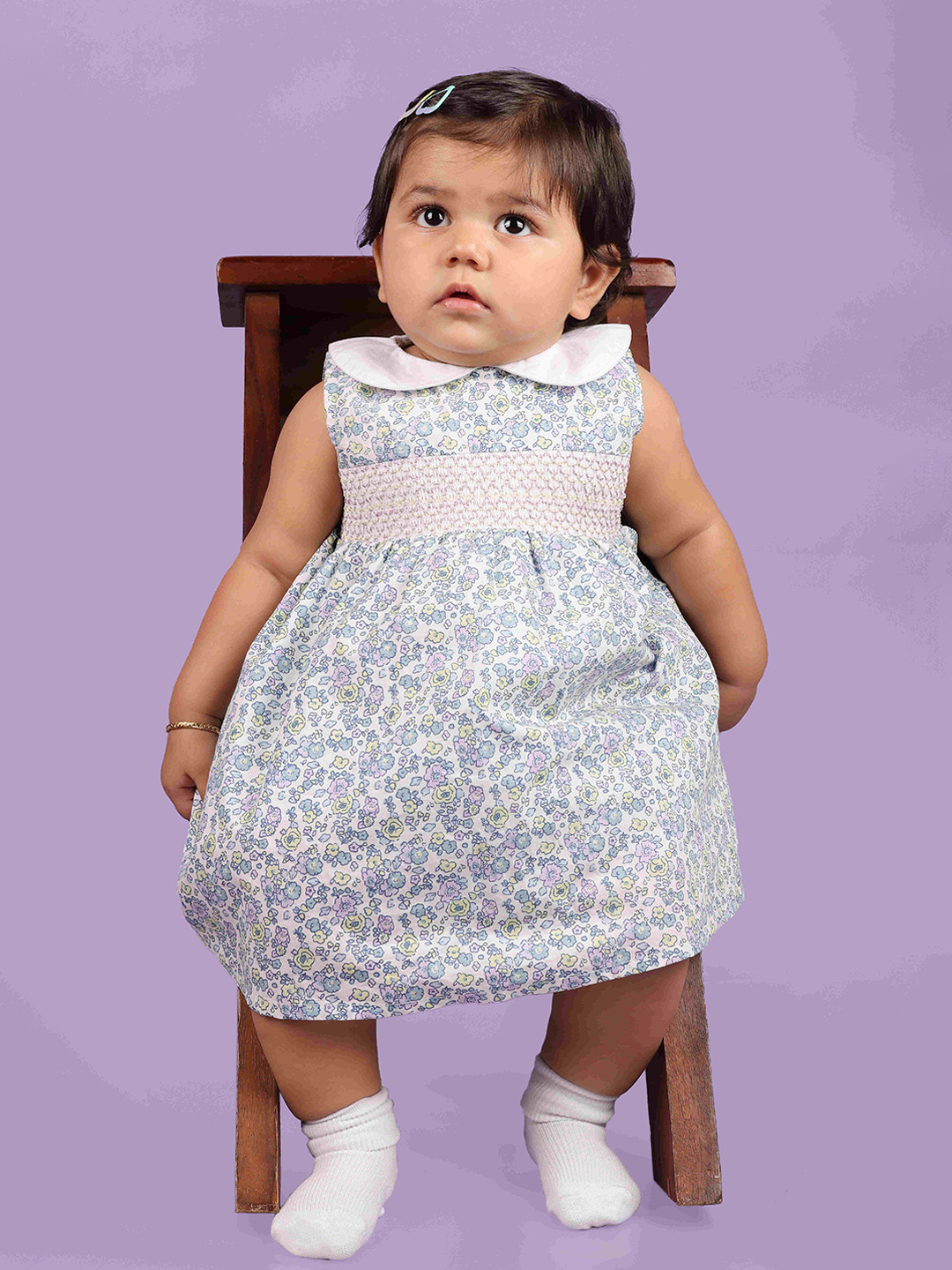 Nature Nook Kids Floral Print Peter Pan Collar Fit & Flare Dress