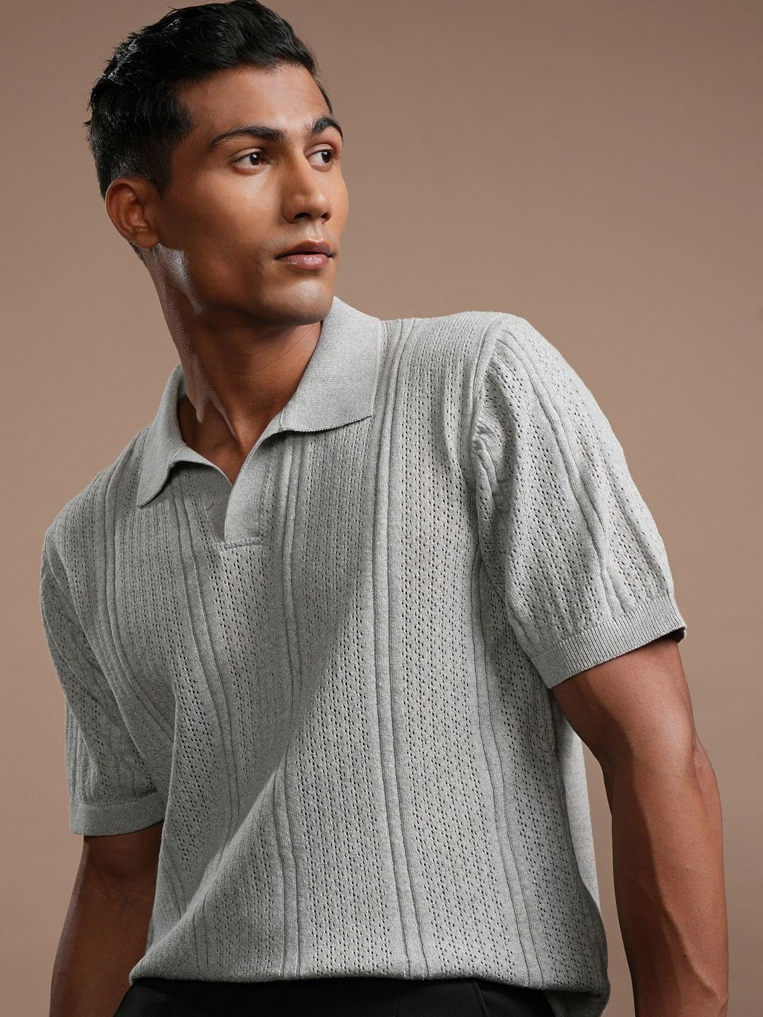 HIGHLANDER Men Polo Collar Relaxed Fit T-shirt