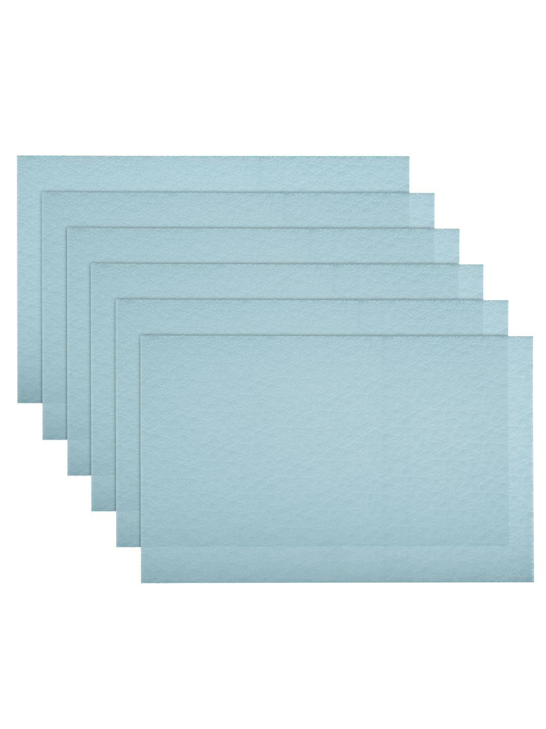 Kuber Industries 6-Pcs Blue Water Resistant Shelf Liner Fridge Mat