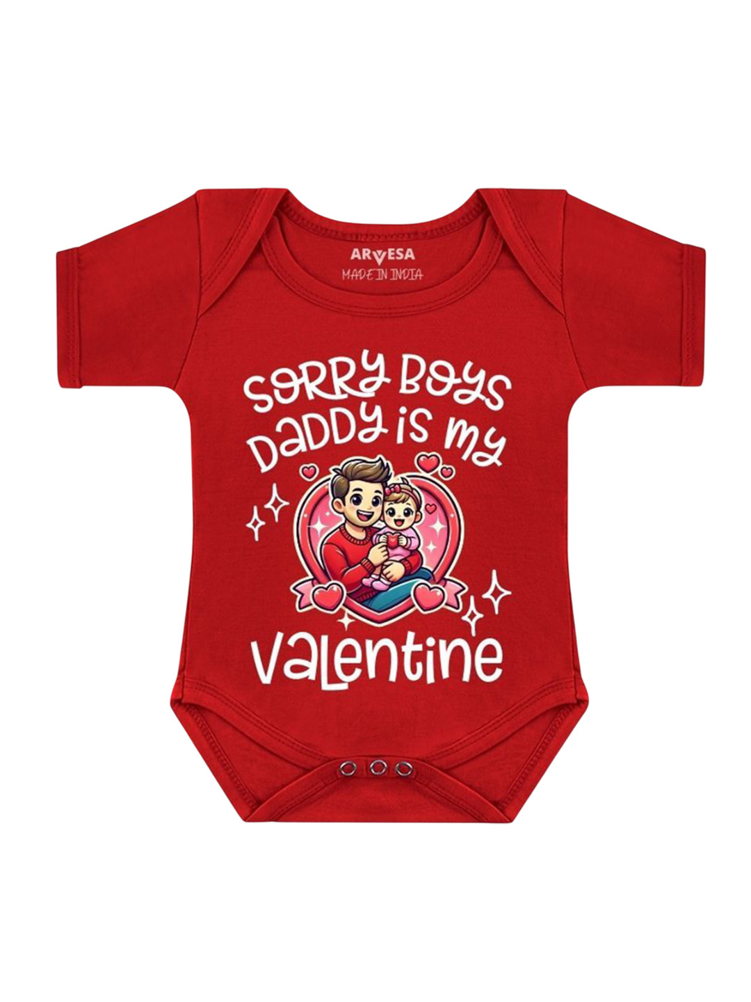 Arvesa Infants Sorry Boys Daddy My Valentine Printed Bodysuit