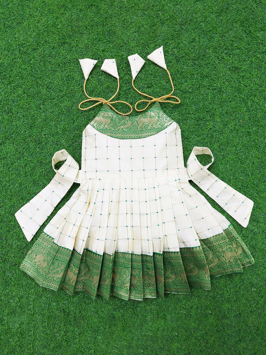 FELIZ THE DESIGNER STUDIO Floral Checked Jacquard Dress
