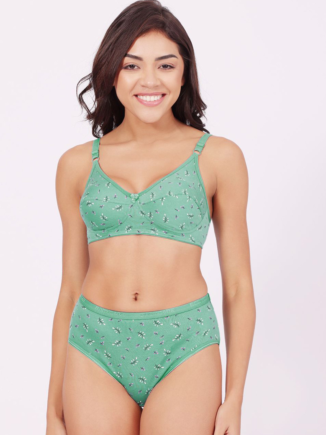 Bodycare Assorted Printed Combed Cotton Lingerie Set6450C-GREEN