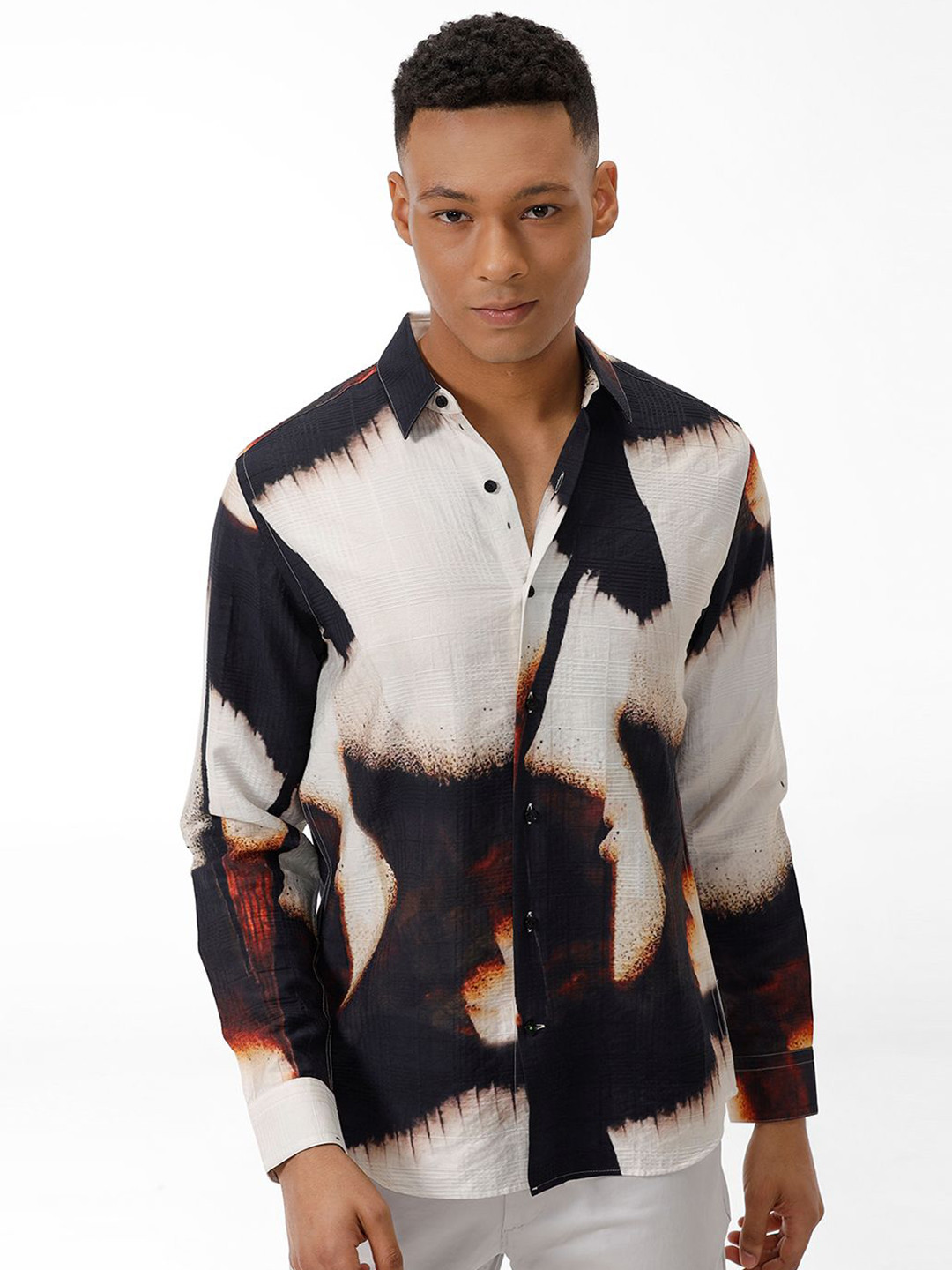 The Collection Men's Abstract Print Casual Shirt