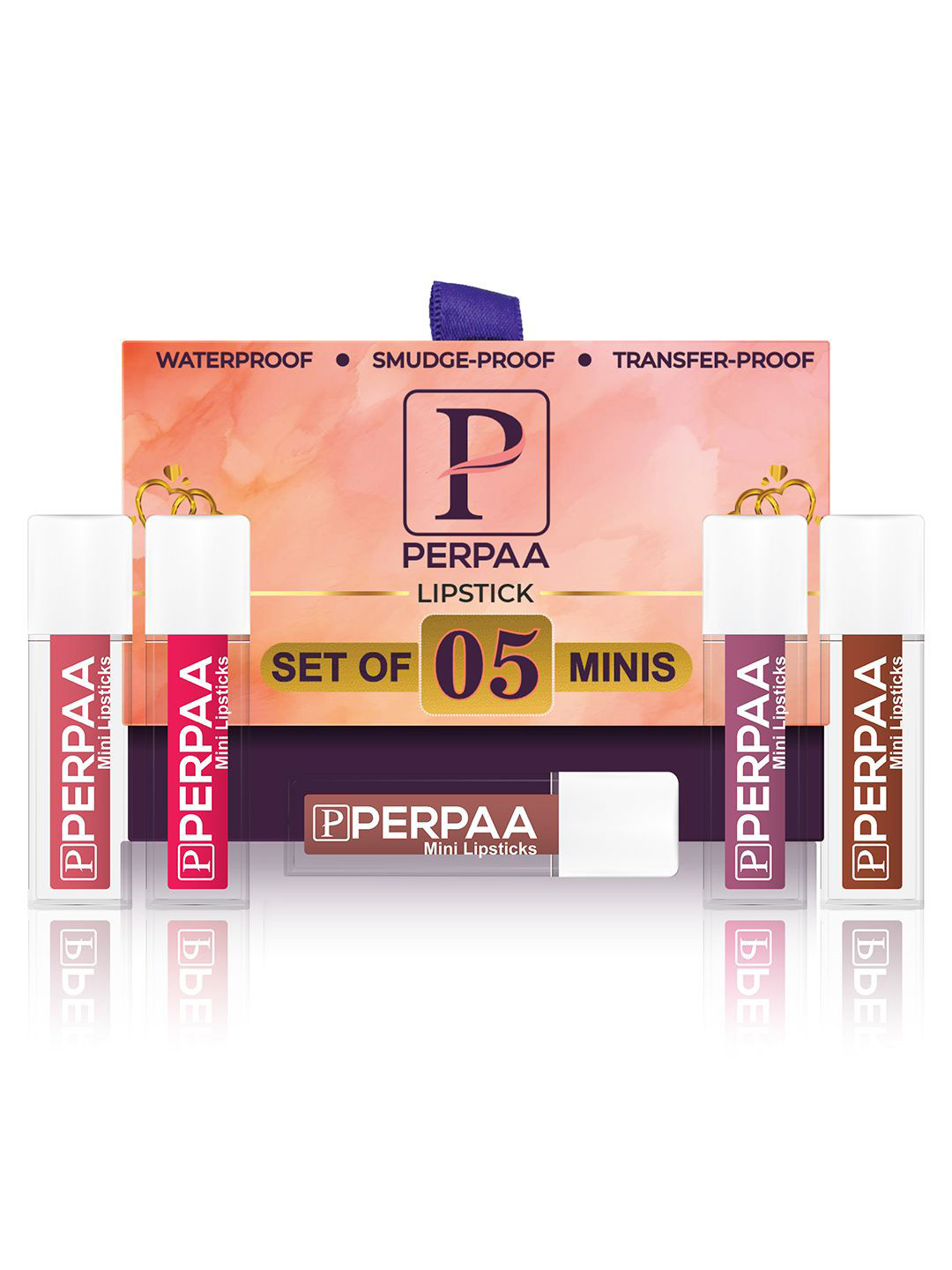 PERPAA Matte Mini Set of 5 Waterproof Effortlessly Stunning Liquid Lipsticks - 1.2ml Each