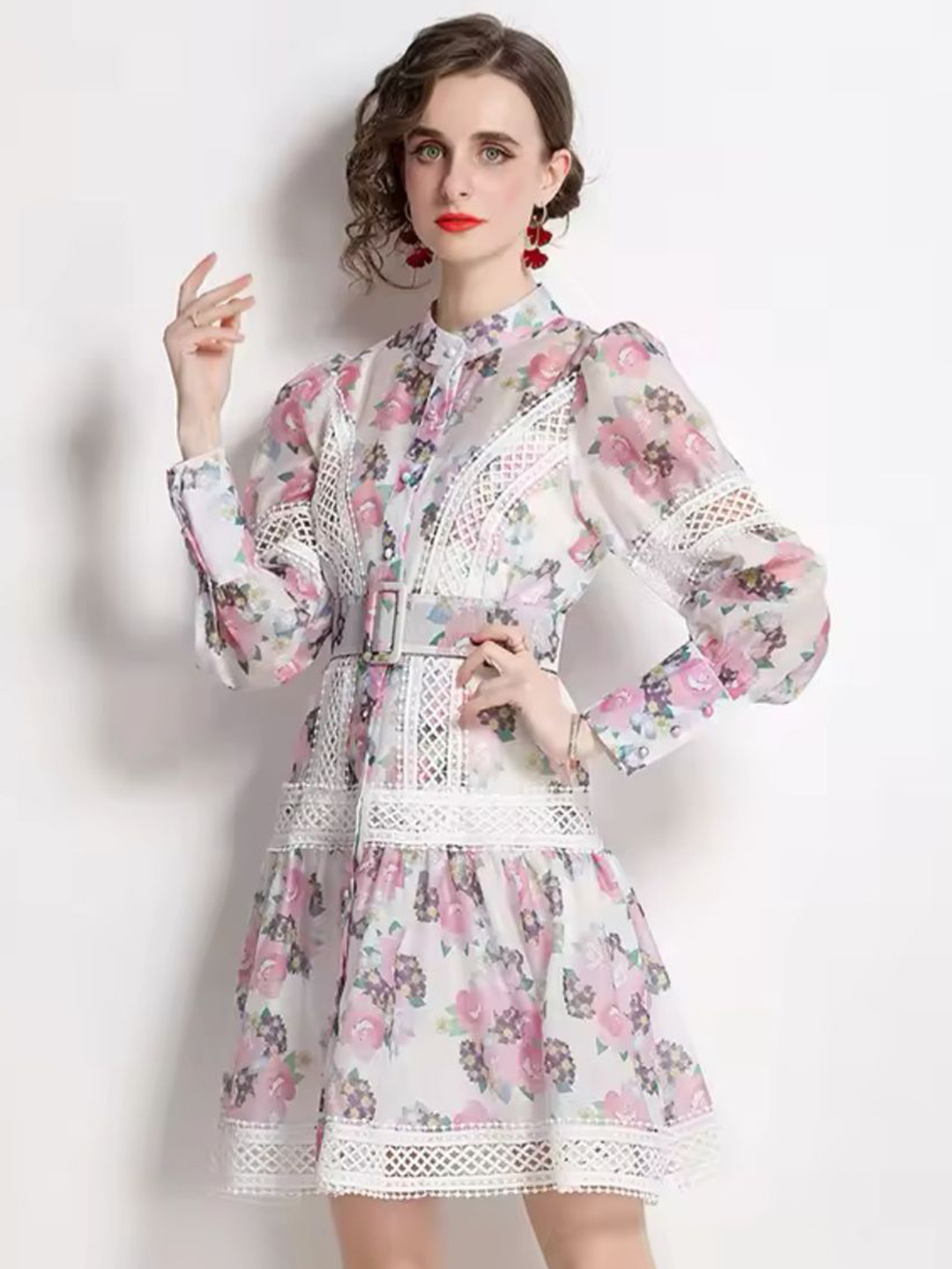 MADE FOR HER LABEL Floral Print Shirt Dress