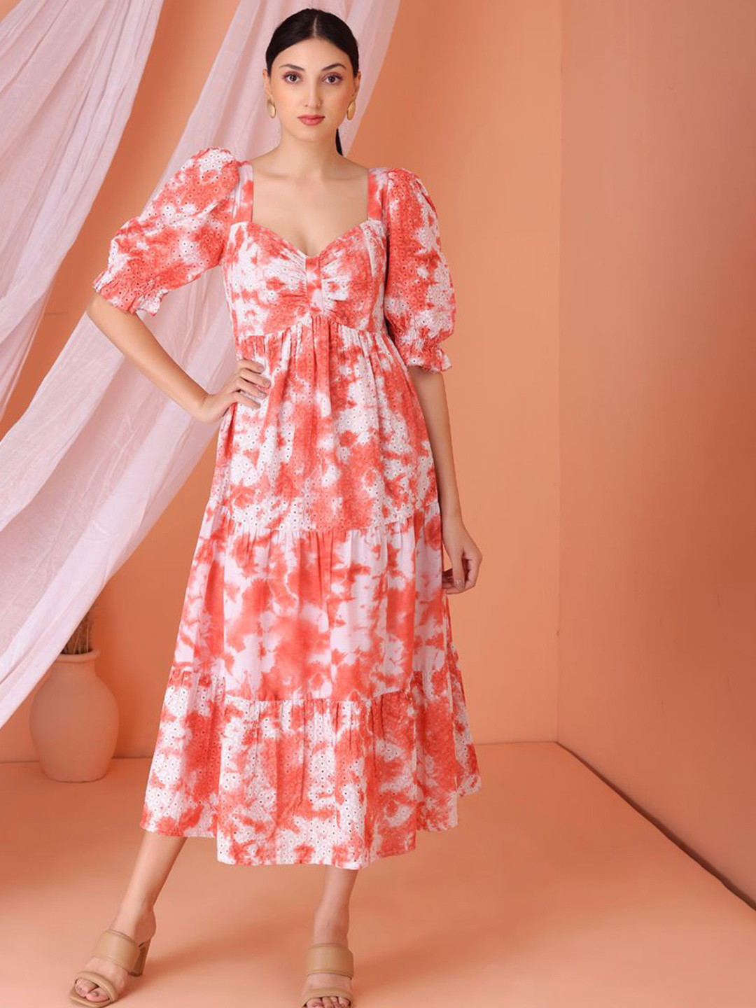 SEW Floral Tie Dye Midi Dress