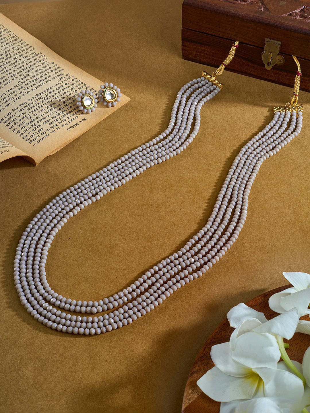 TEEJH Surili Gold-Plated Beaded Jewellery Set